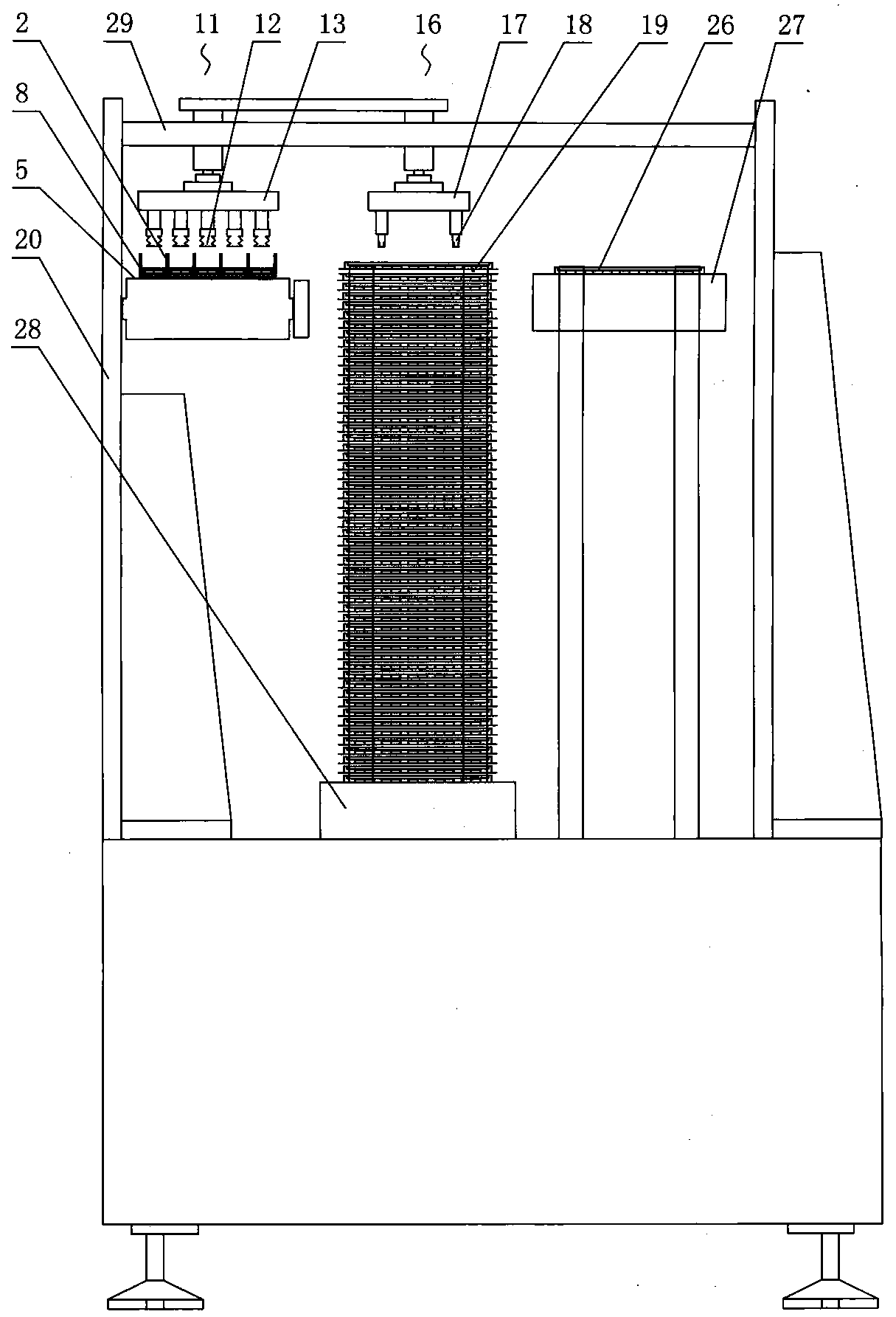 A feeding mechanism of a button battery packaging machine