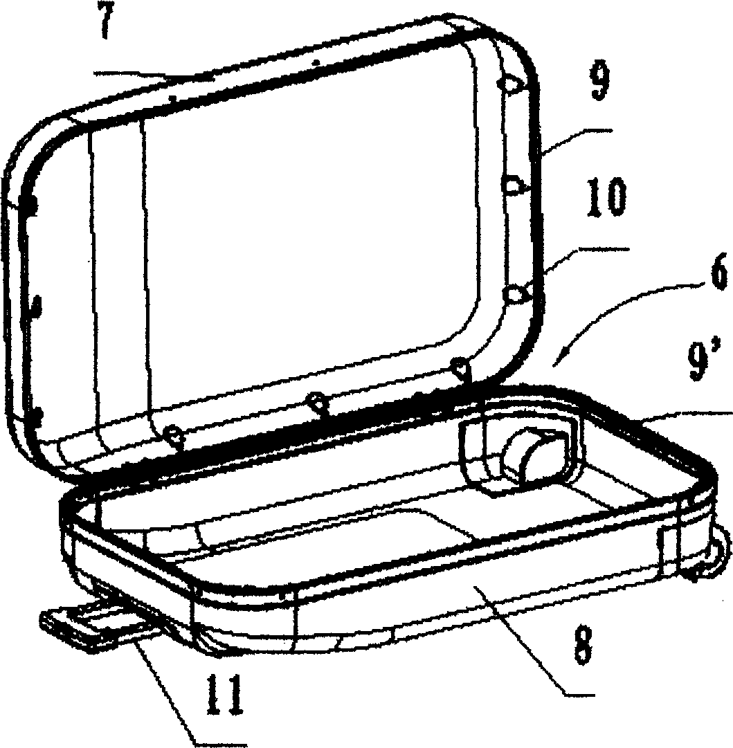 Suilcase having device for fixing luggage