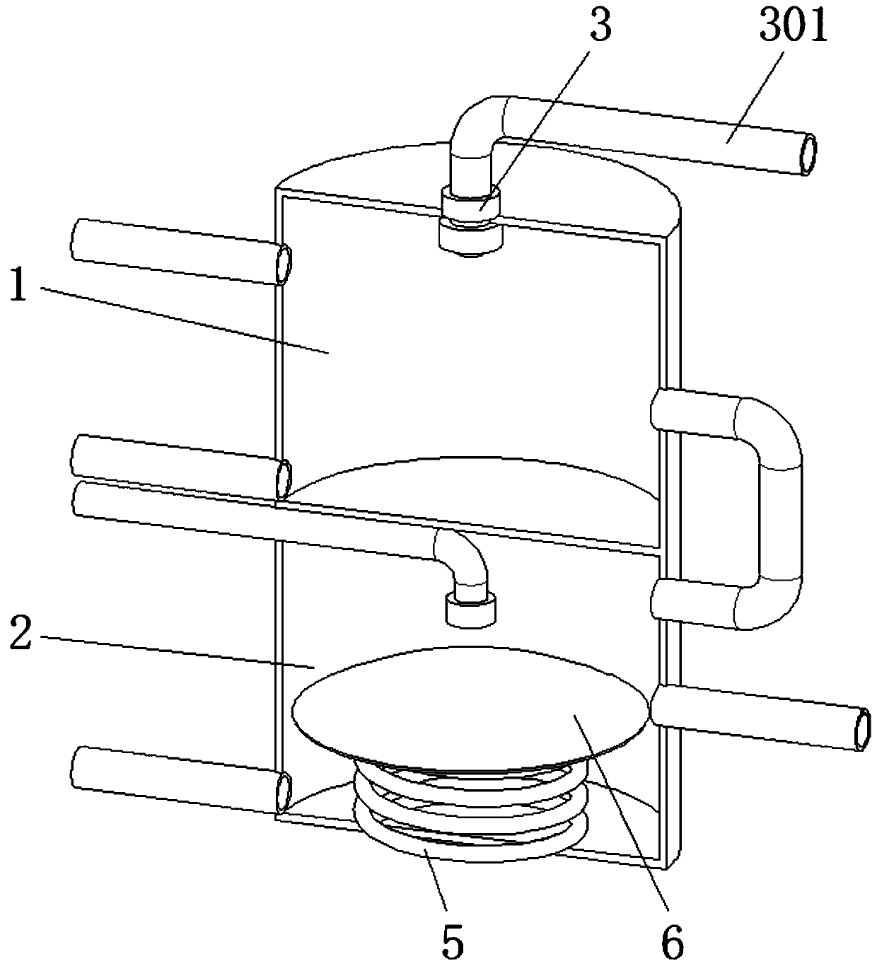 Desulfurization and denitrification device for steel sintering flue gas