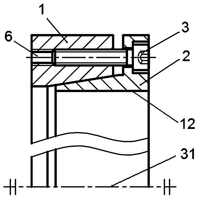 Taper sleeve type grinding device for machining inverted cone sealing ring