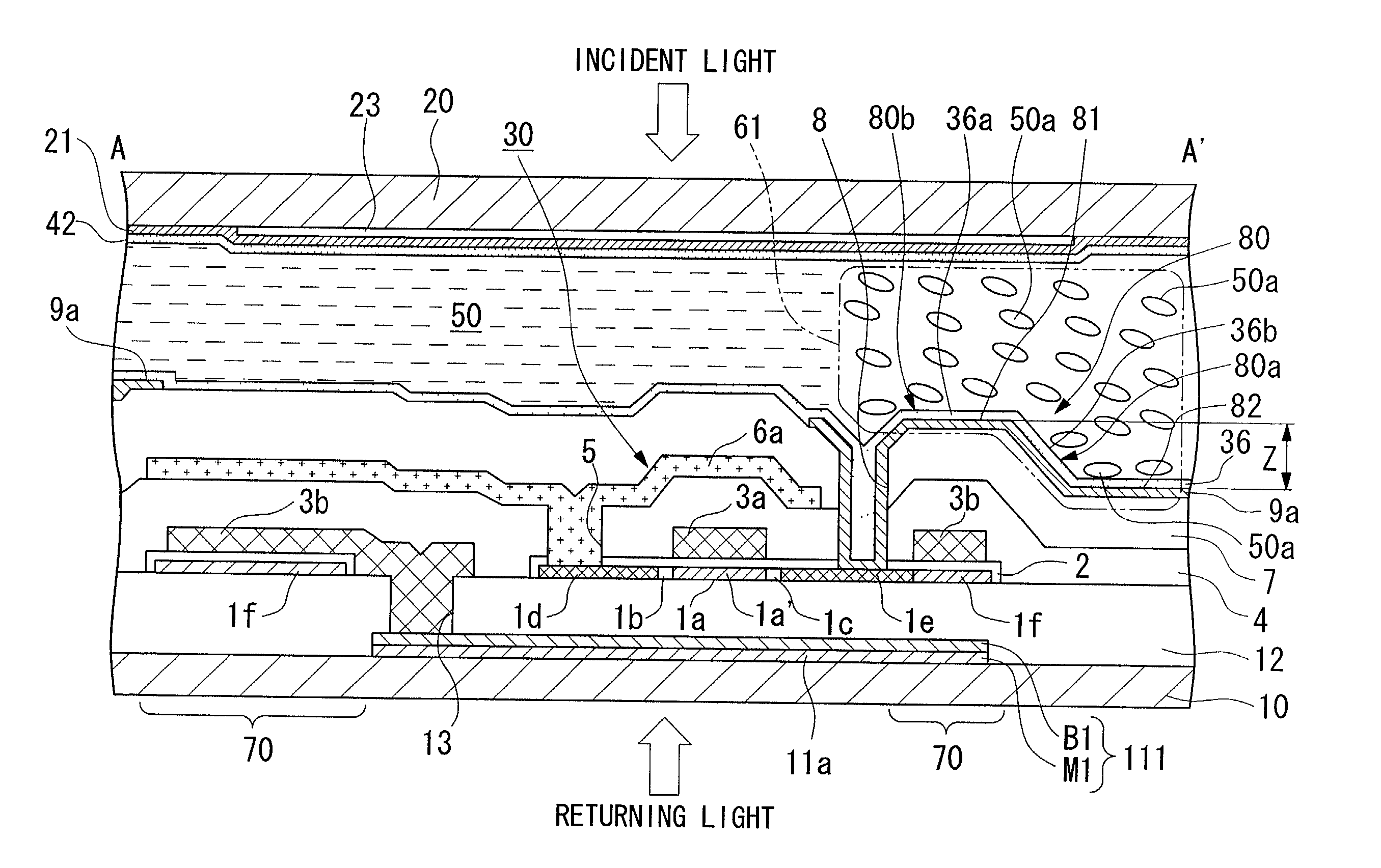 Liquid crystal device, projection display device and, manufacturing method for substrate for liquid crystal device