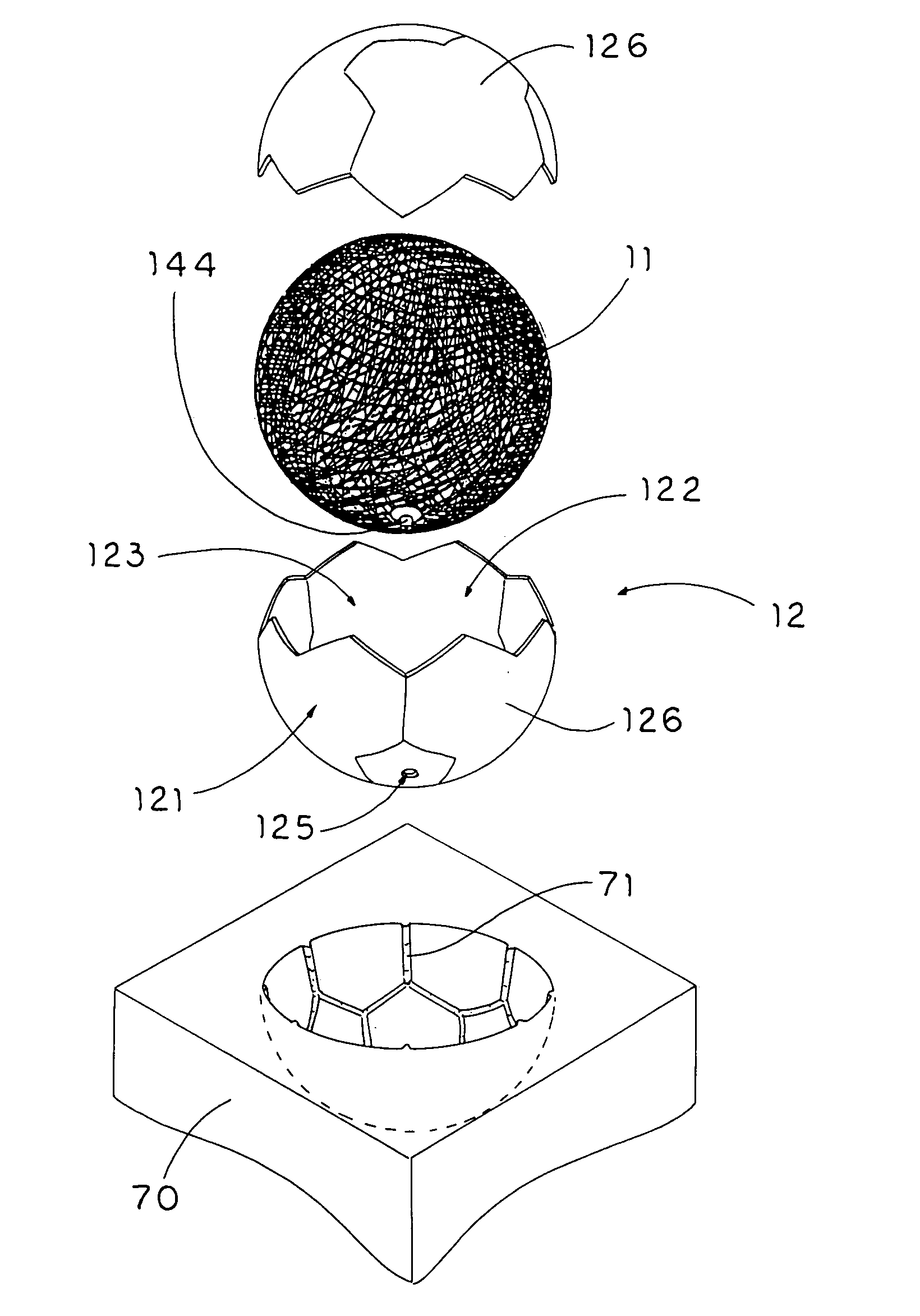 Sportsball with integral ball casing and bladder body