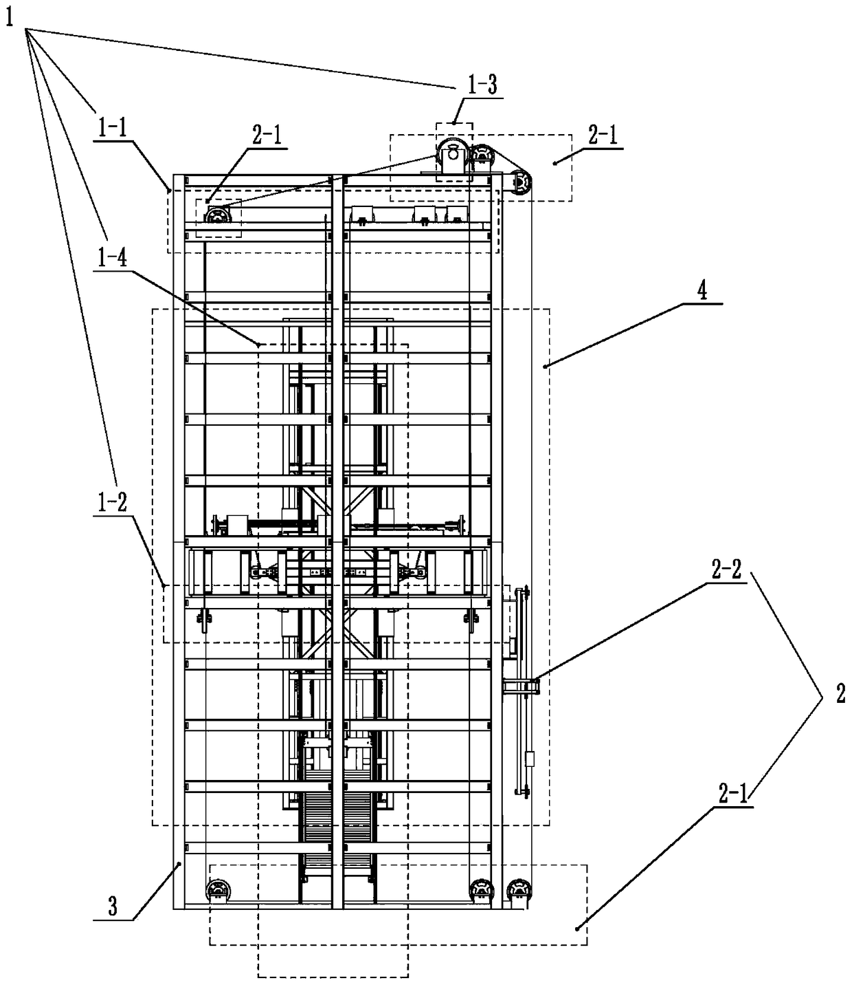 A longitudinal vibration simulation system and method of a lifting platform