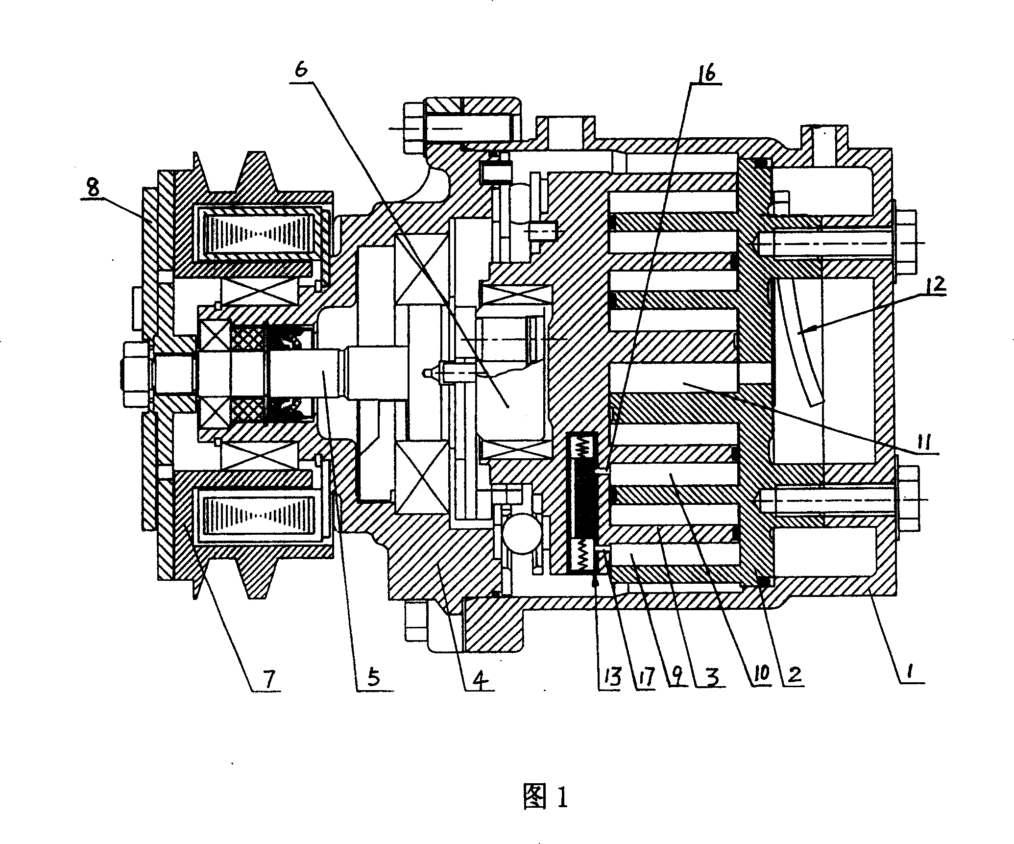 Centrifugal force control type variable displacement vortex type compressor