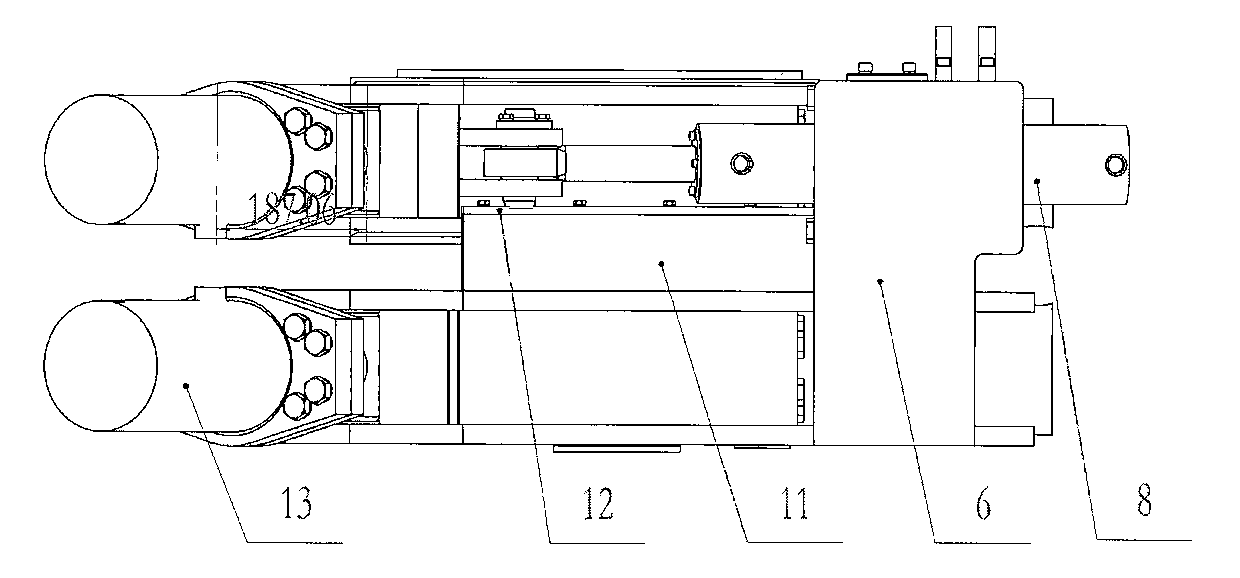 Clamping and unscrewing device for iron driller