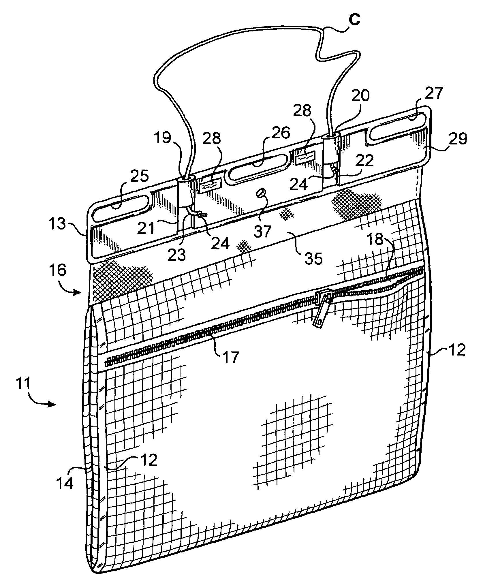 Combination warning flag and storage bag