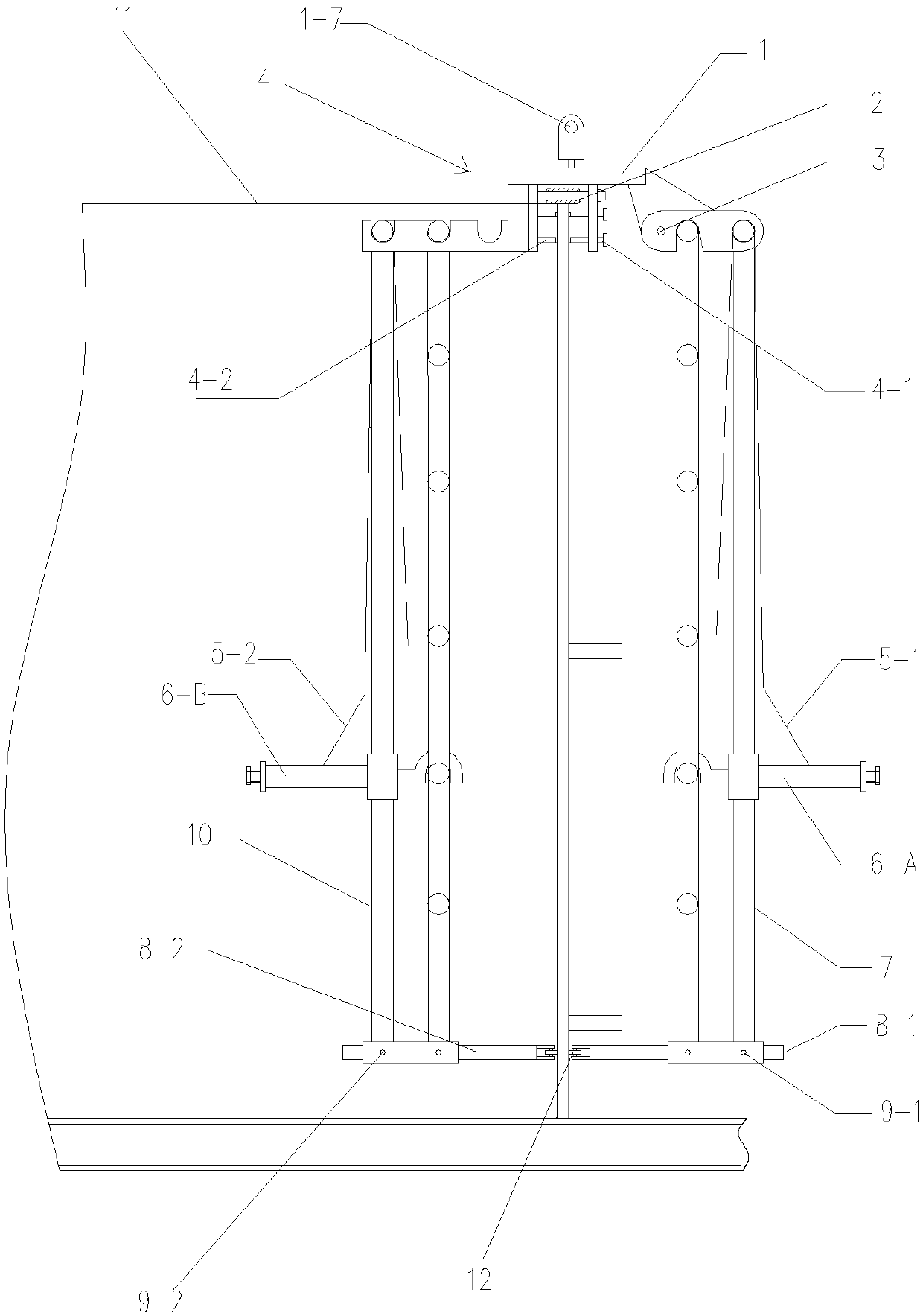 Steel pressure pipe longitudinal seam welding and welding seam flaw detection operation device and application method thereof