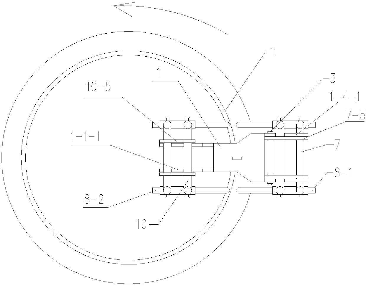 Steel pressure pipe longitudinal seam welding and welding seam flaw detection operation device and application method thereof