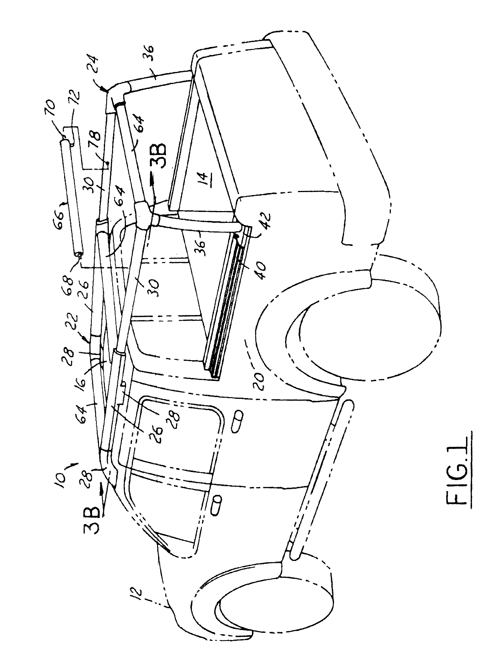 Telescoping roof rack assembly for a vehicle having a truck bed