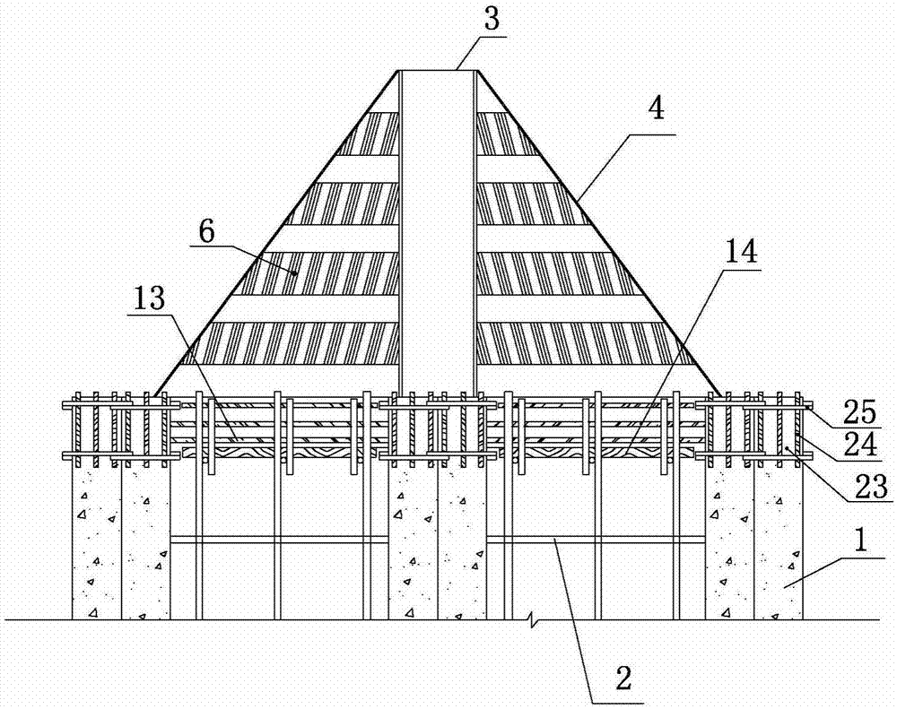 Template system and construction method for European style hollowed slab pinnacle model structure