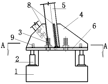 Jacking device for deviation rectification of steel pylon in mining area of coal mine