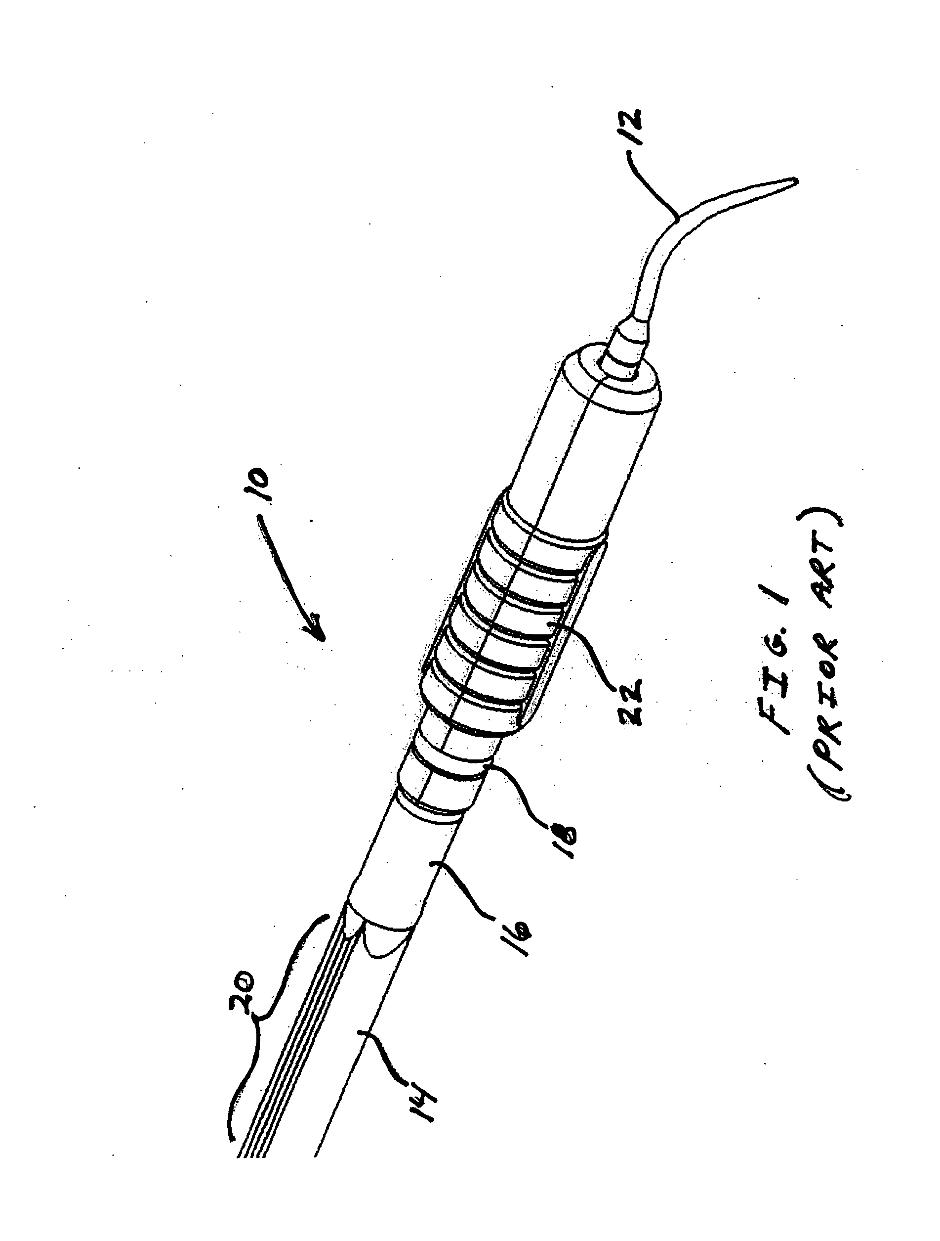 Ultrasonic dental insert and lighted handpiece assembly