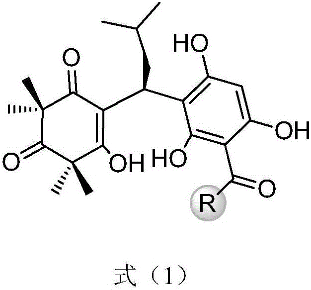 Ring opening myrtle ketone analogue as well as preparation method and application thereof to antibacterial medicines