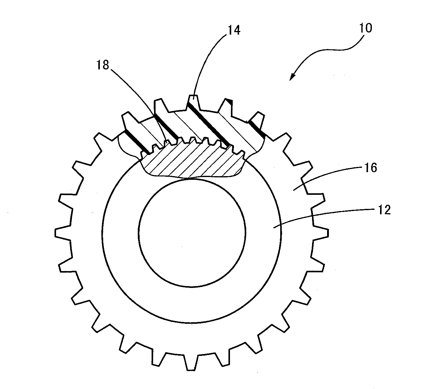 Resin gear for electric power steering apparatus and electric power steering apparatus equipped with the same