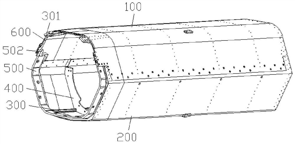 Cabin section split reinforcing structure