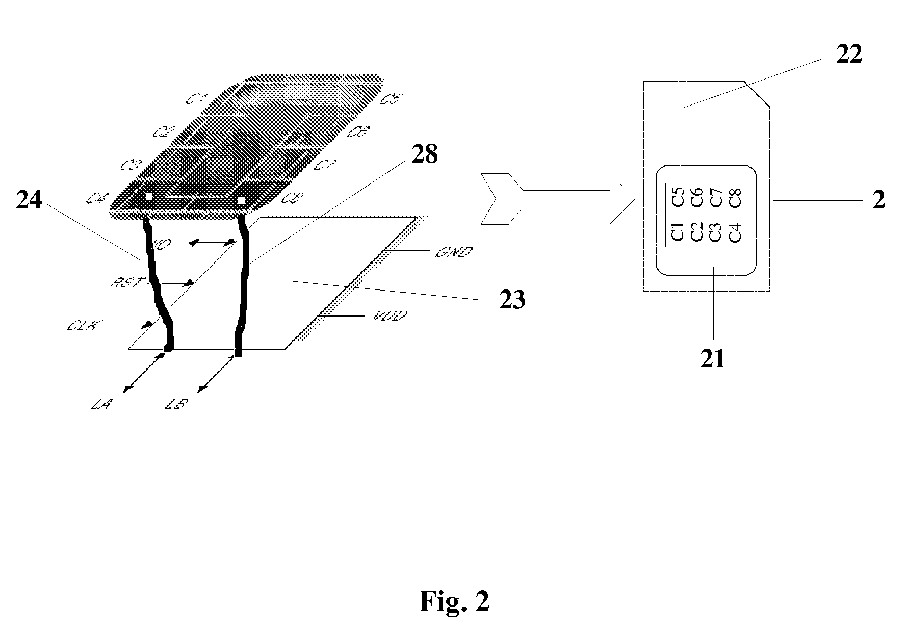 Antenna for the plug-in dual-interface smart card