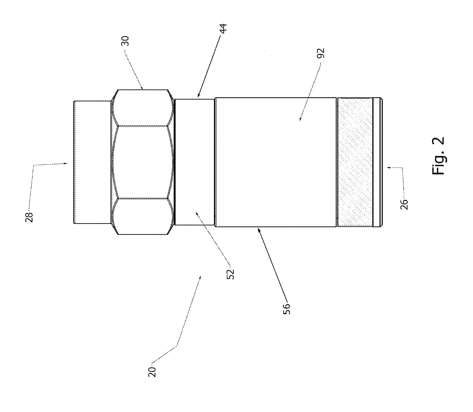 Compression Type Coaxial F-Connector With Traveling Seal and Grooved Post