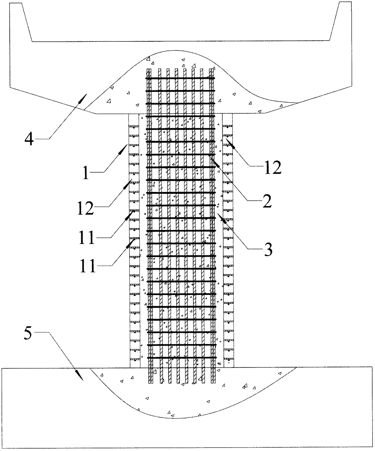 Prefabricated superposed reinforced concrete bridge pier structure