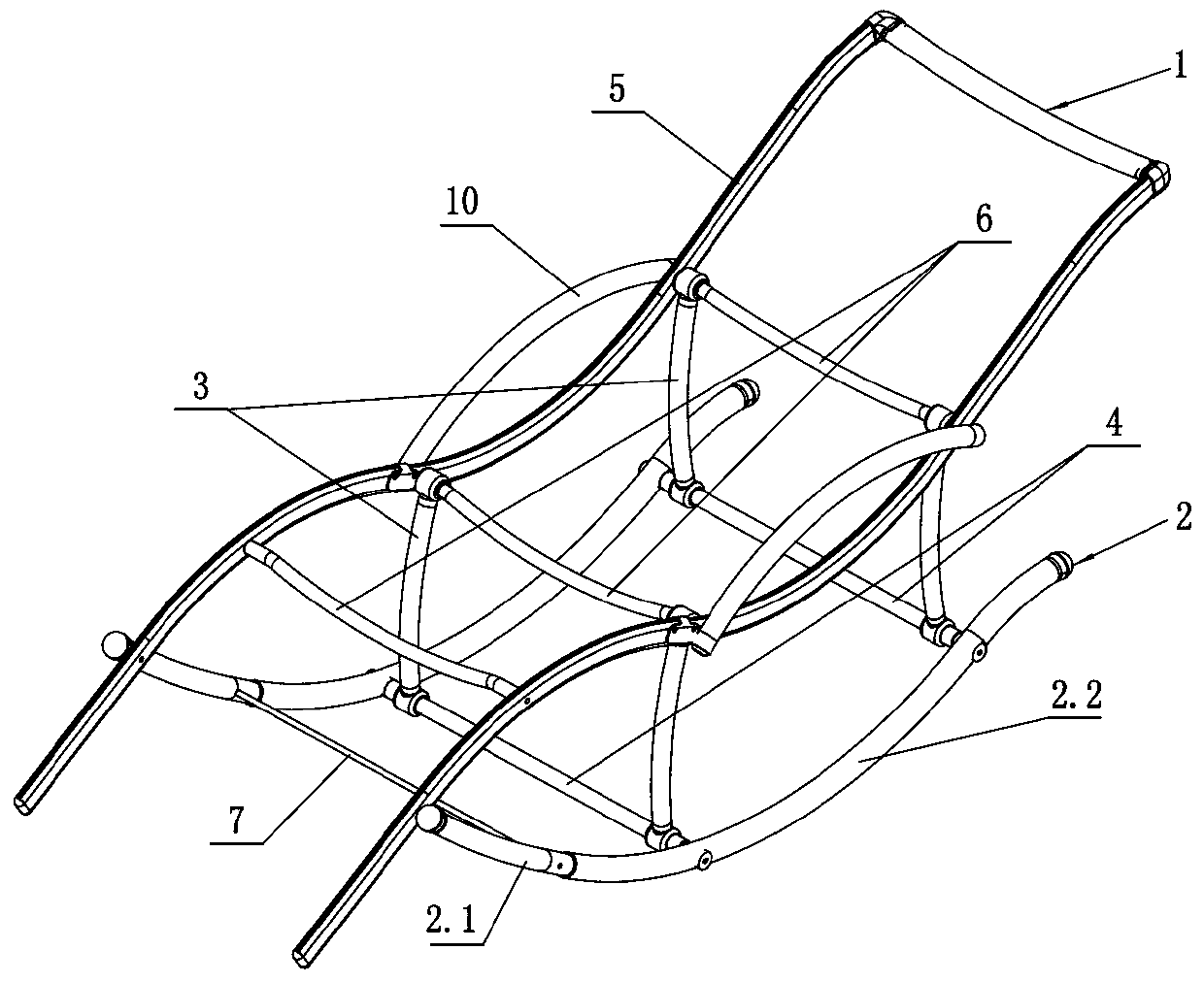 Folded rocking chair