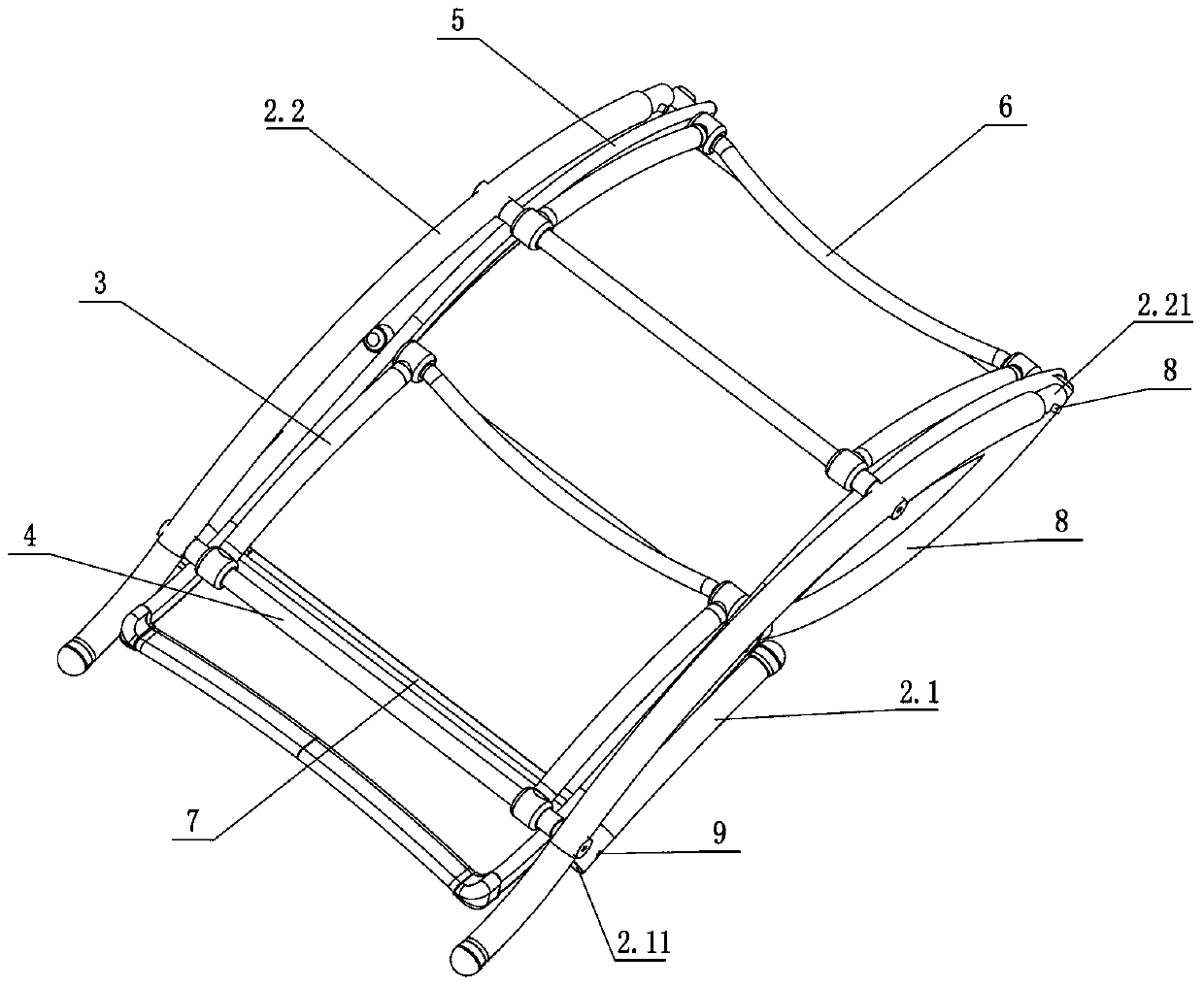 Folded rocking chair