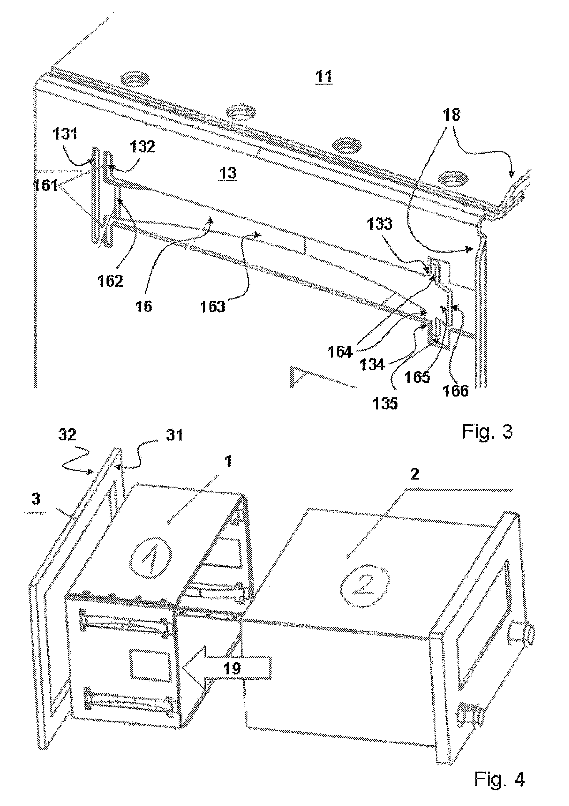 Installation frame for accommodating a device in an installation opening