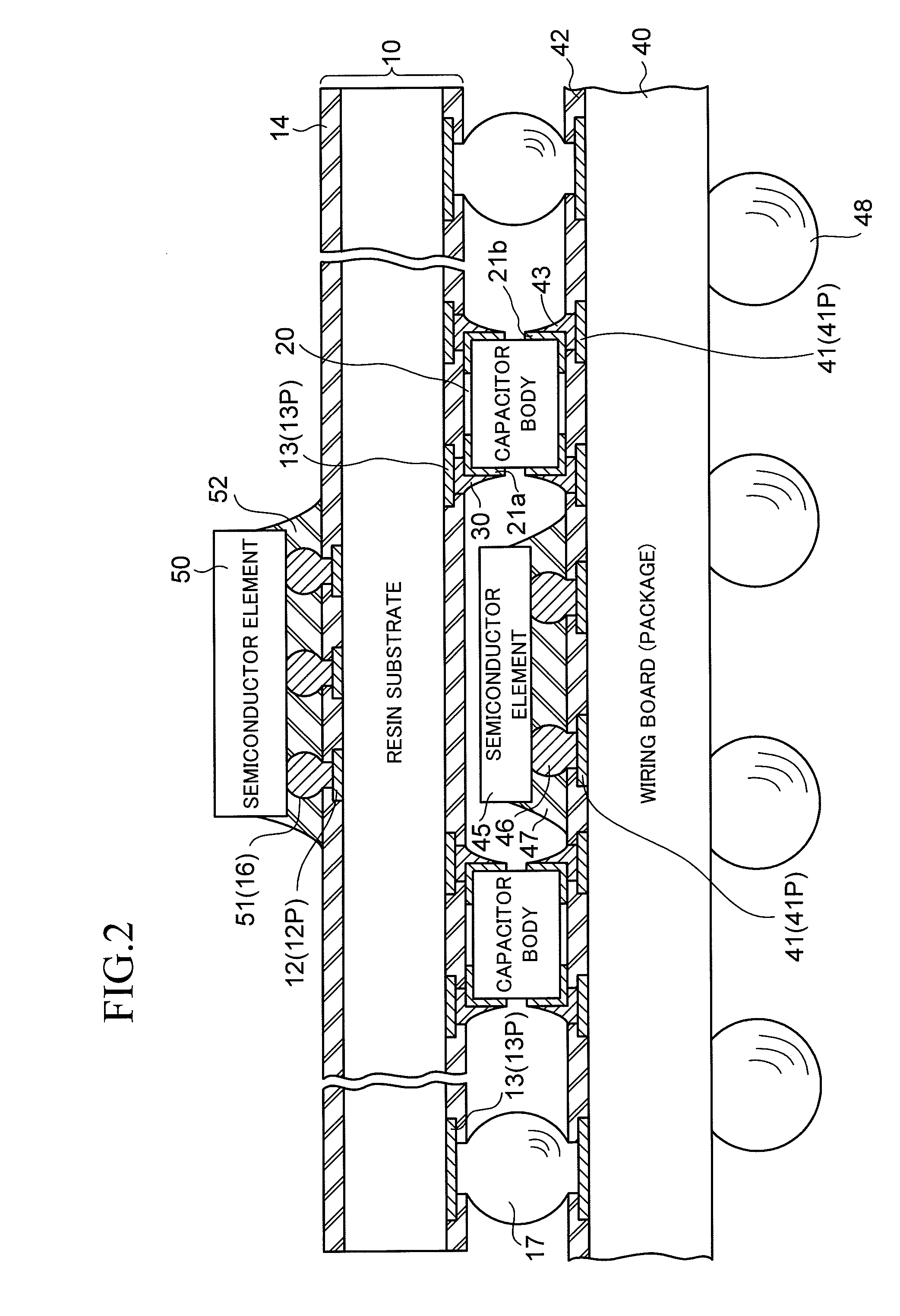 Chip component mounted wiring board