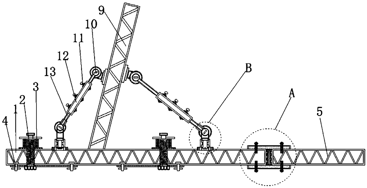 High-voltage transmission line iron frame connecting layer anti-solid structure