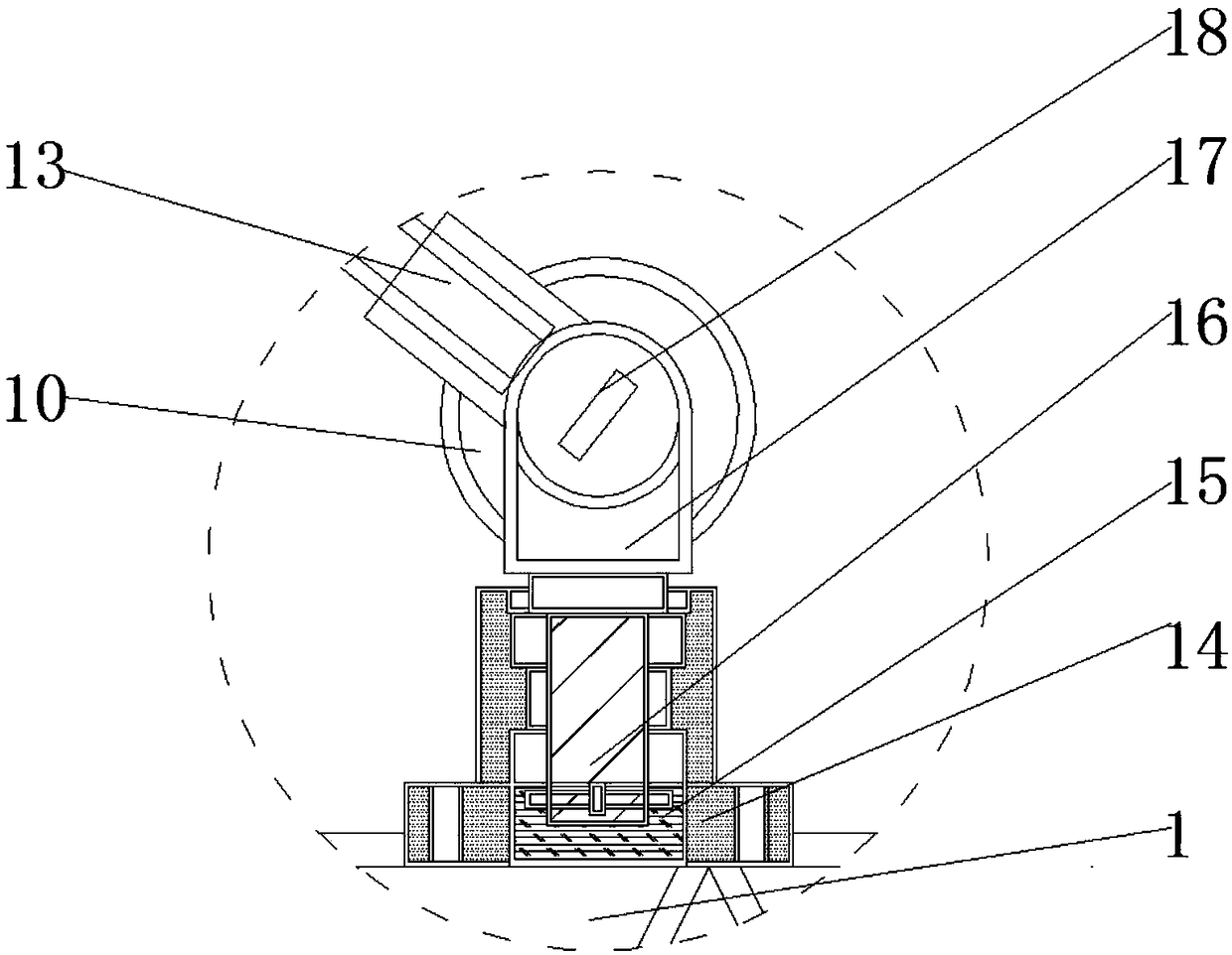 High-voltage transmission line iron frame connecting layer anti-solid structure