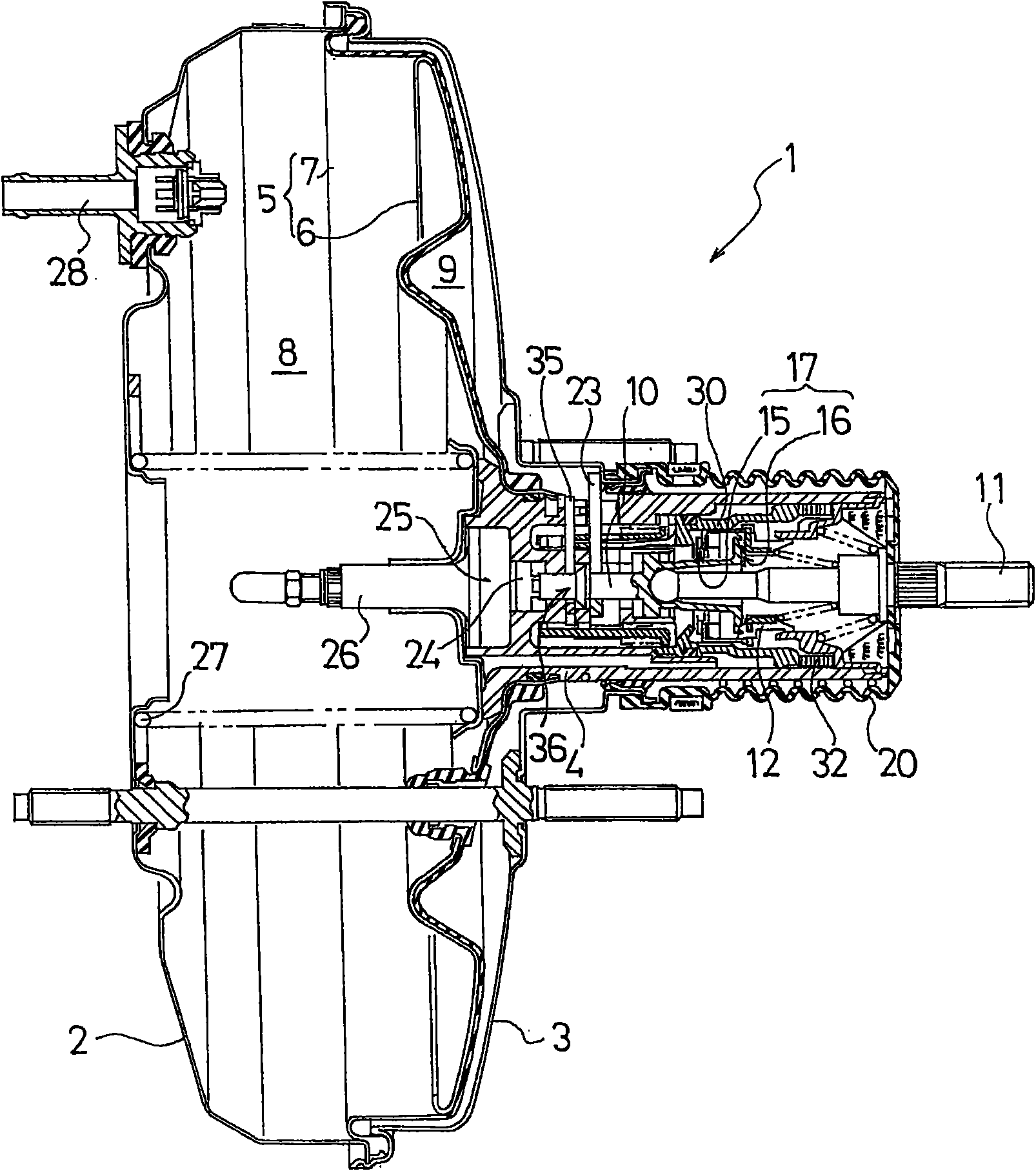 Vacuum boosting device