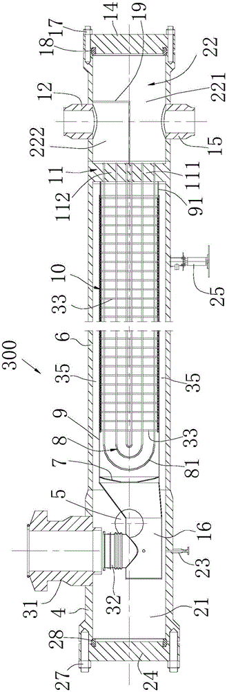 Baffle rod type preheater for high-pressure boiler water and chemical reaction device