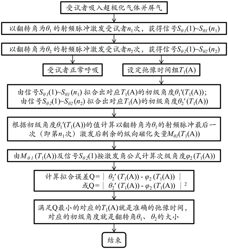 Hyperpolarized angle calibration method based on multi-angle excitation in single breath hold