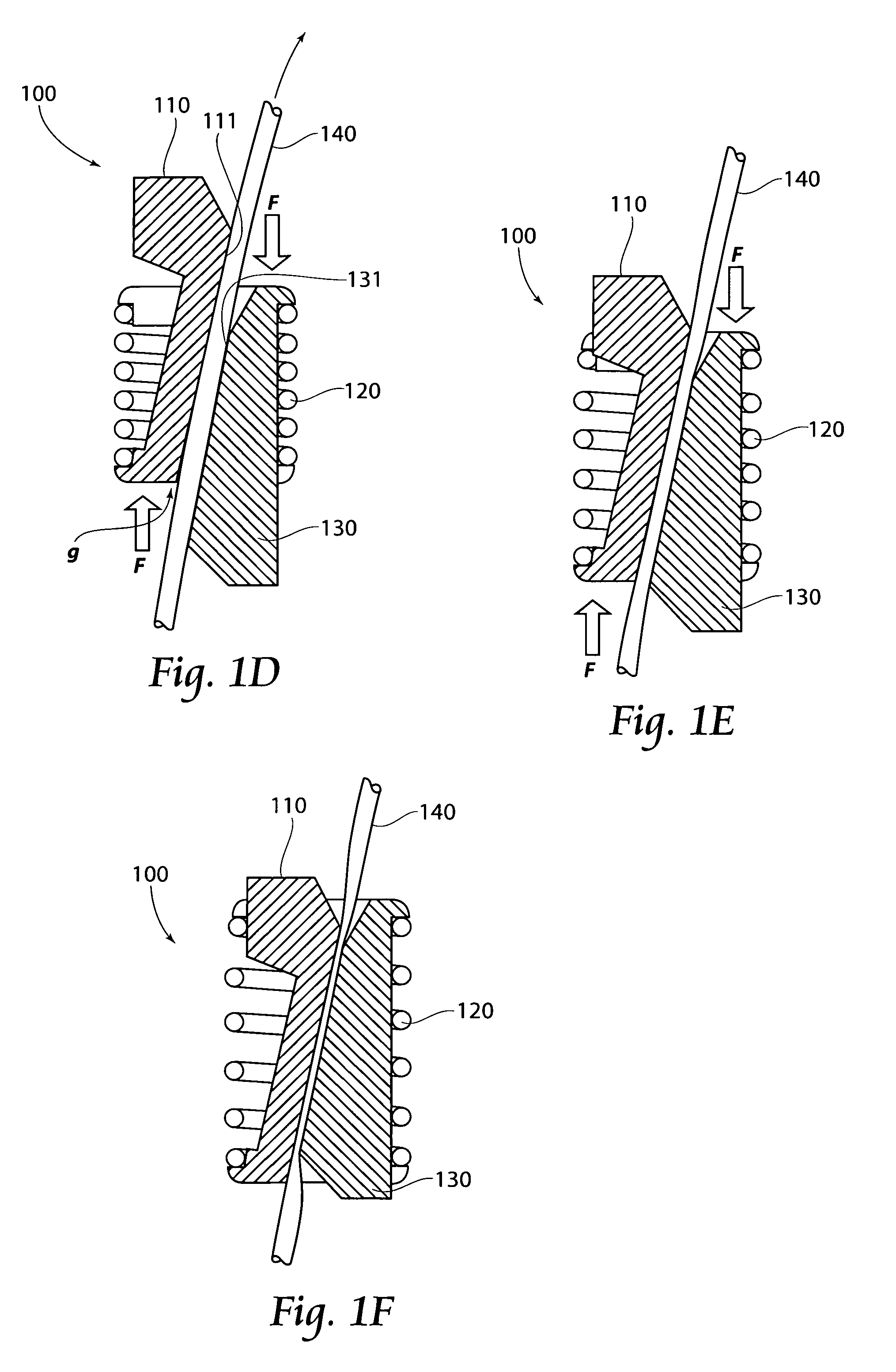 Wedge operated retainer device and methods