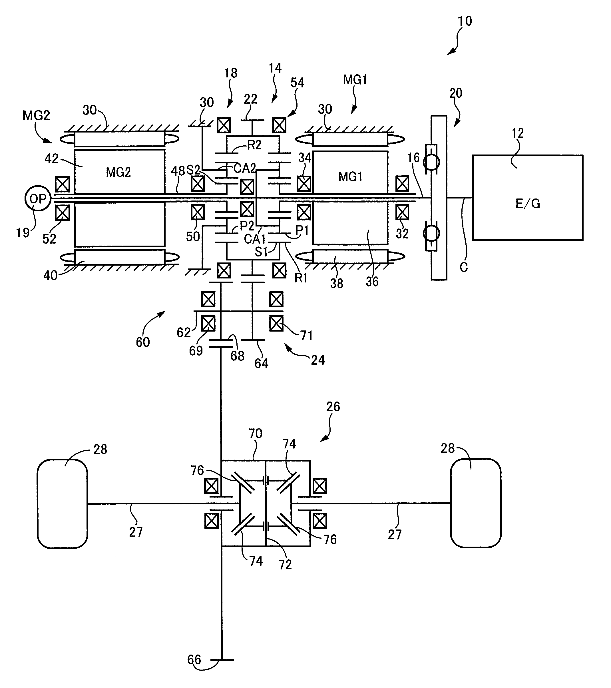 Meshed gear for vehicle