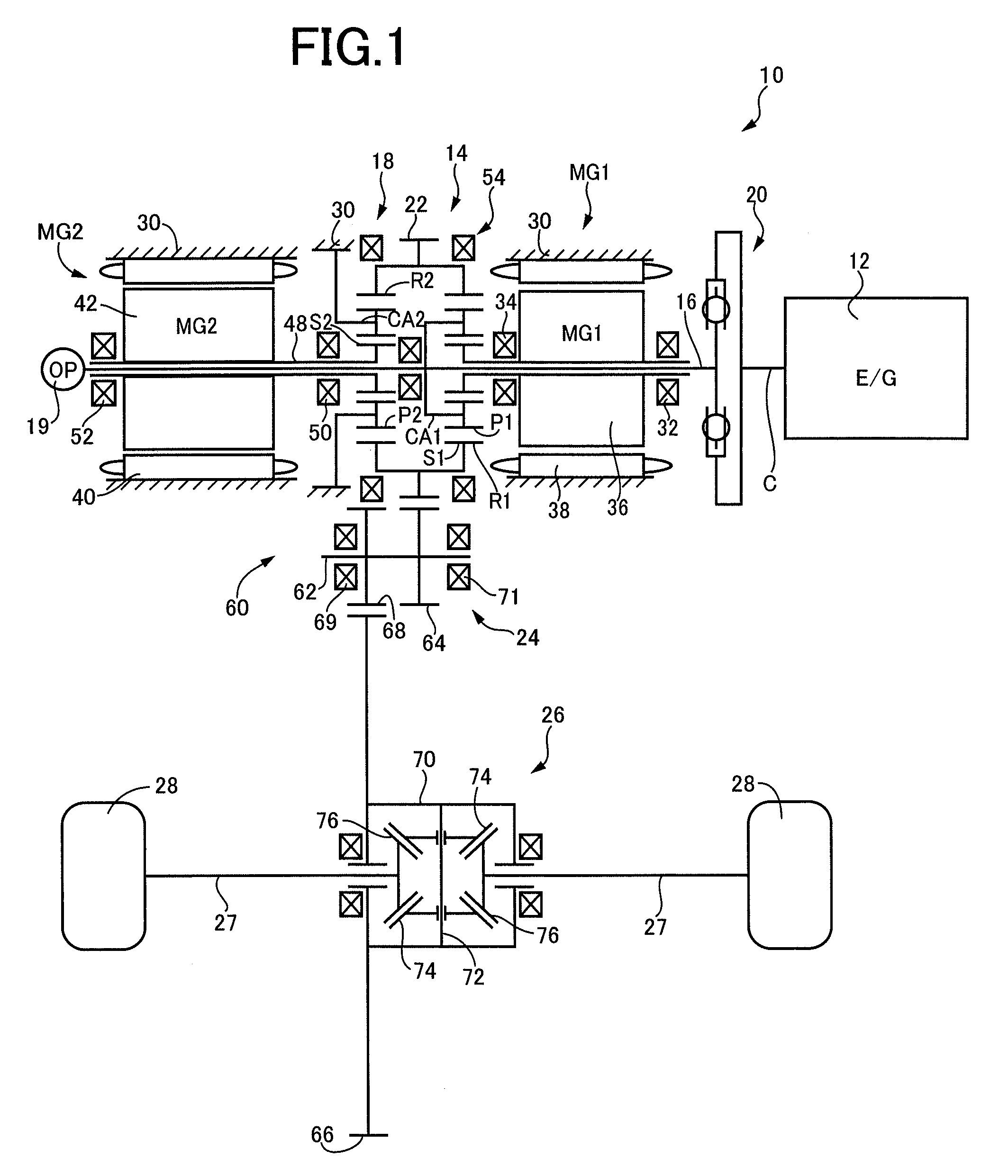 Meshed gear for vehicle