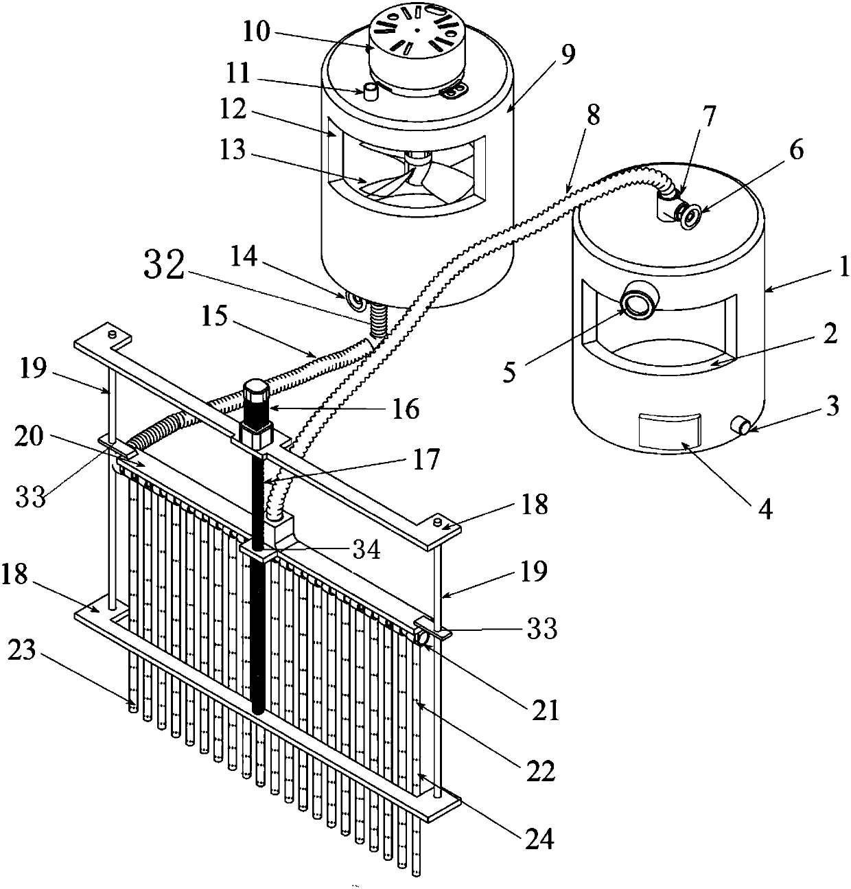 Tracer particle sowing device for two-phase flow field PIV measurement and operation method