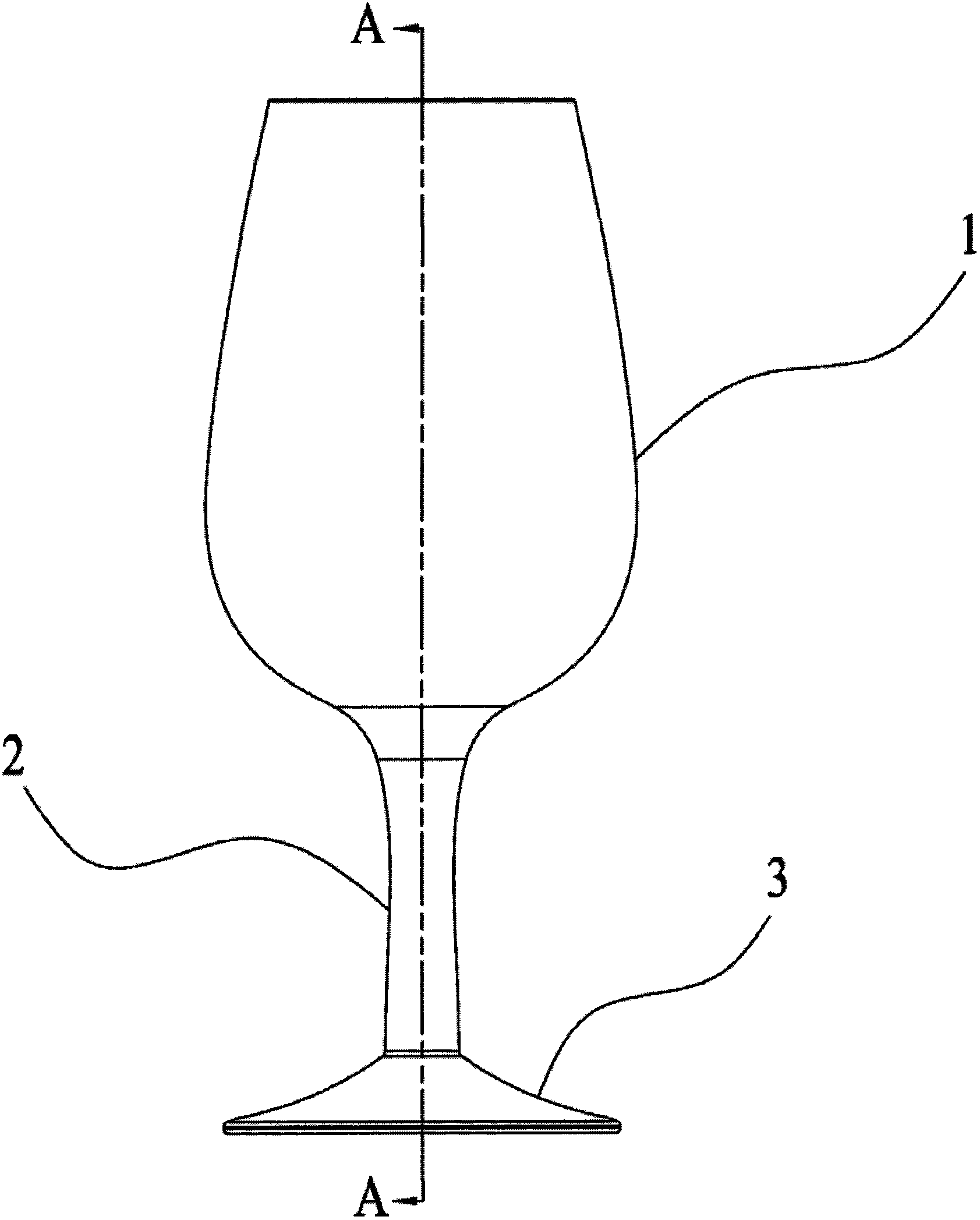 Integrated standoff closed red wine goblet