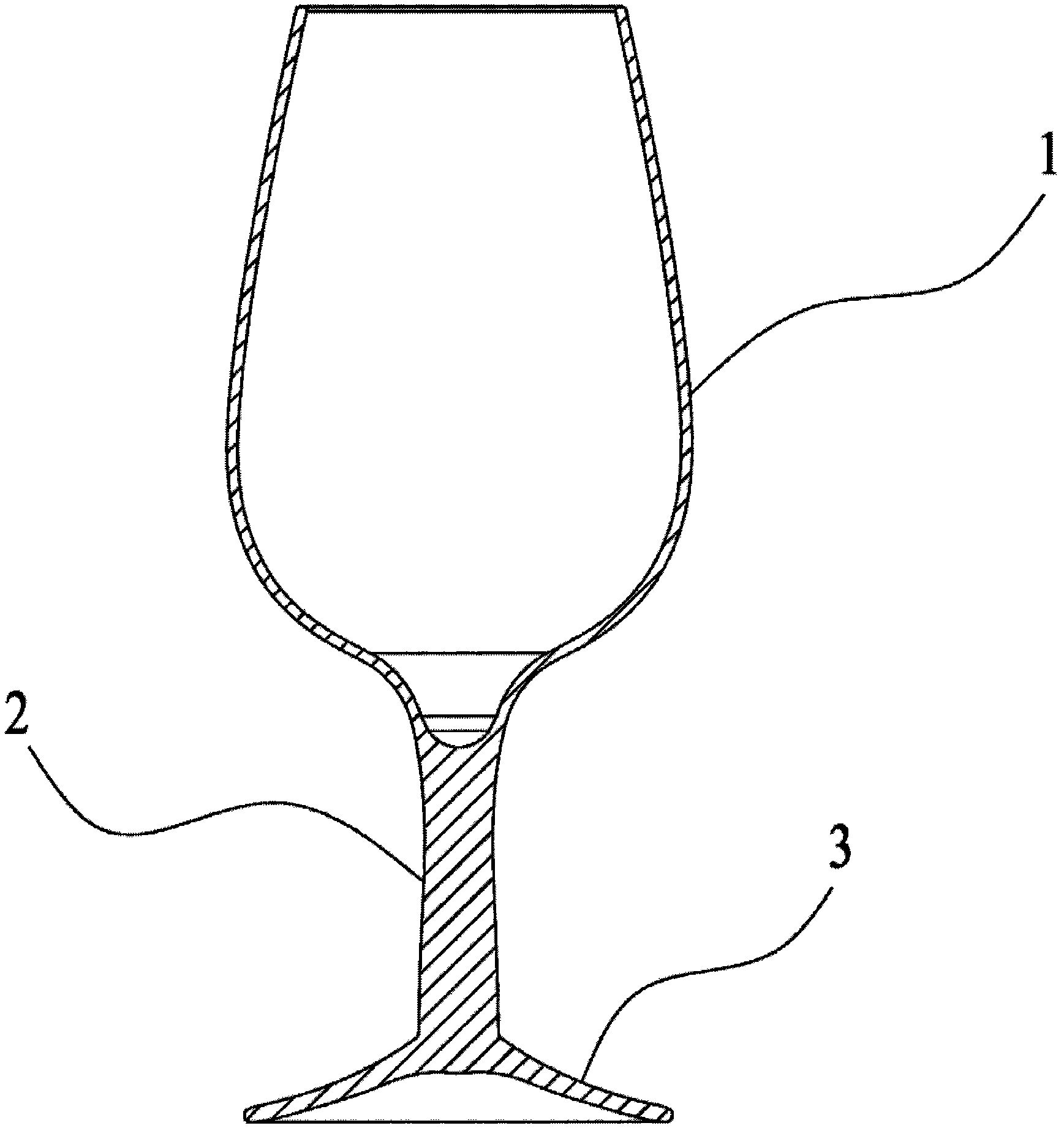 Integrated standoff closed red wine goblet