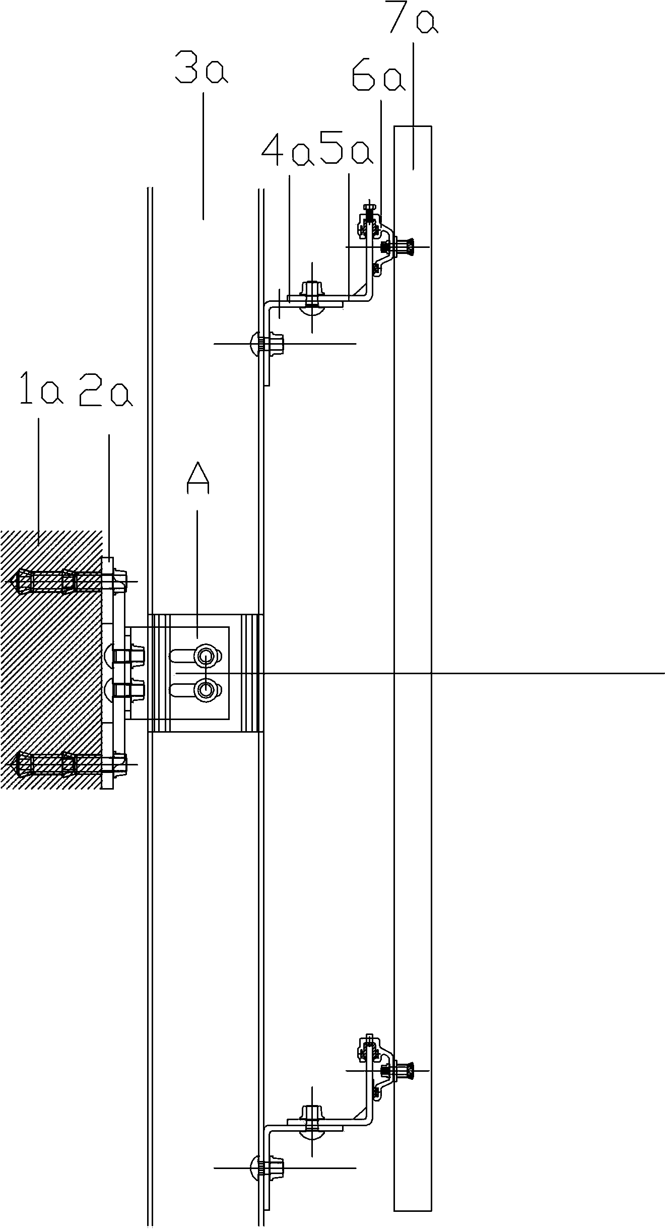 Hook connector for building installation and building installation structure