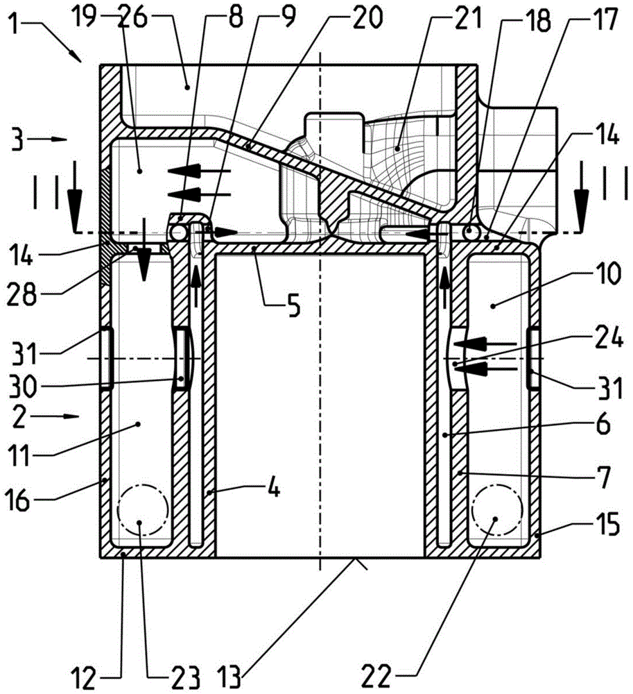 An integral cylinder body of liquid-cooled type internal combustion engine and a mould for manufacturing thereof