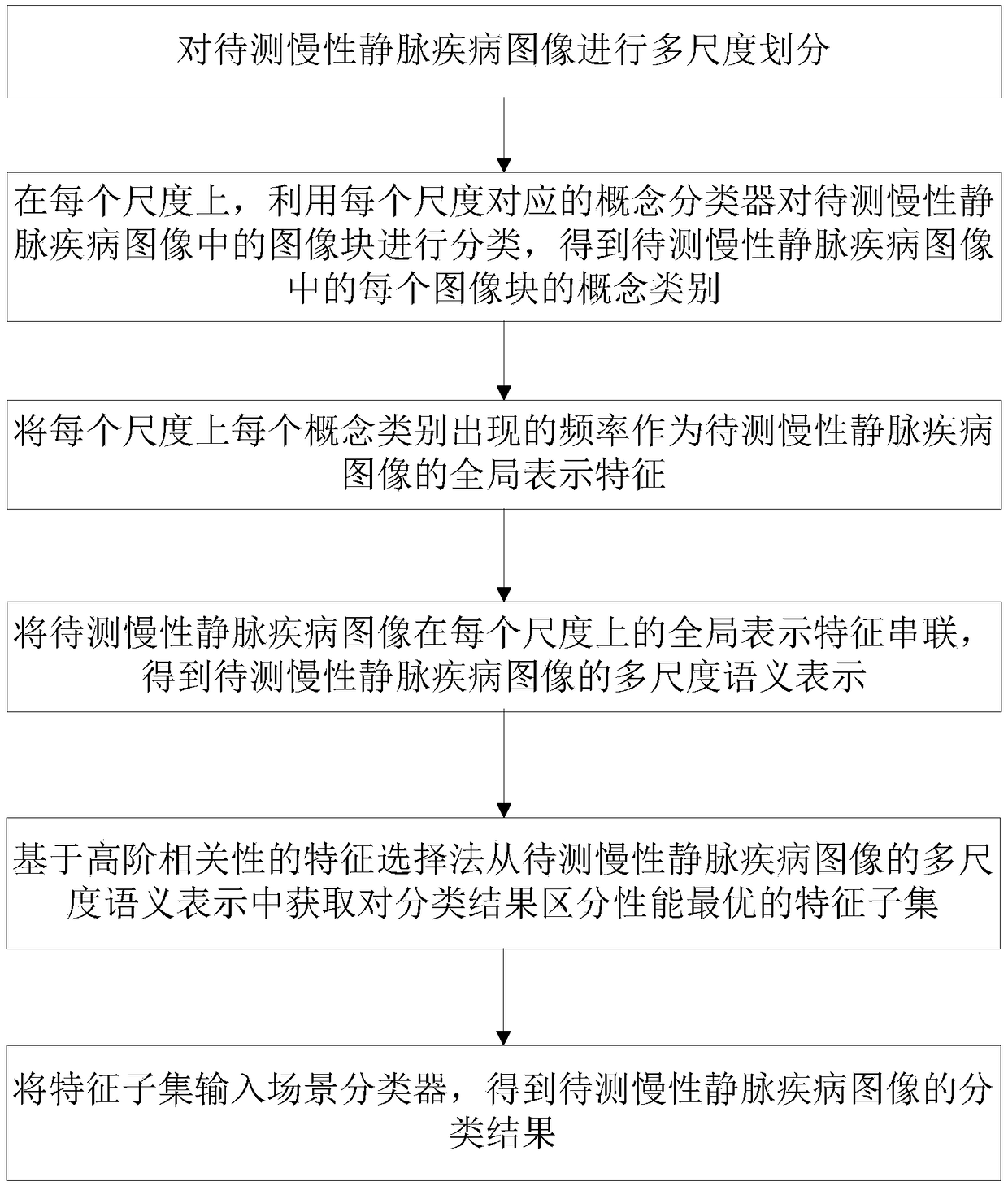 Image classification method for chronic venous disease based on multi-scale semantic features