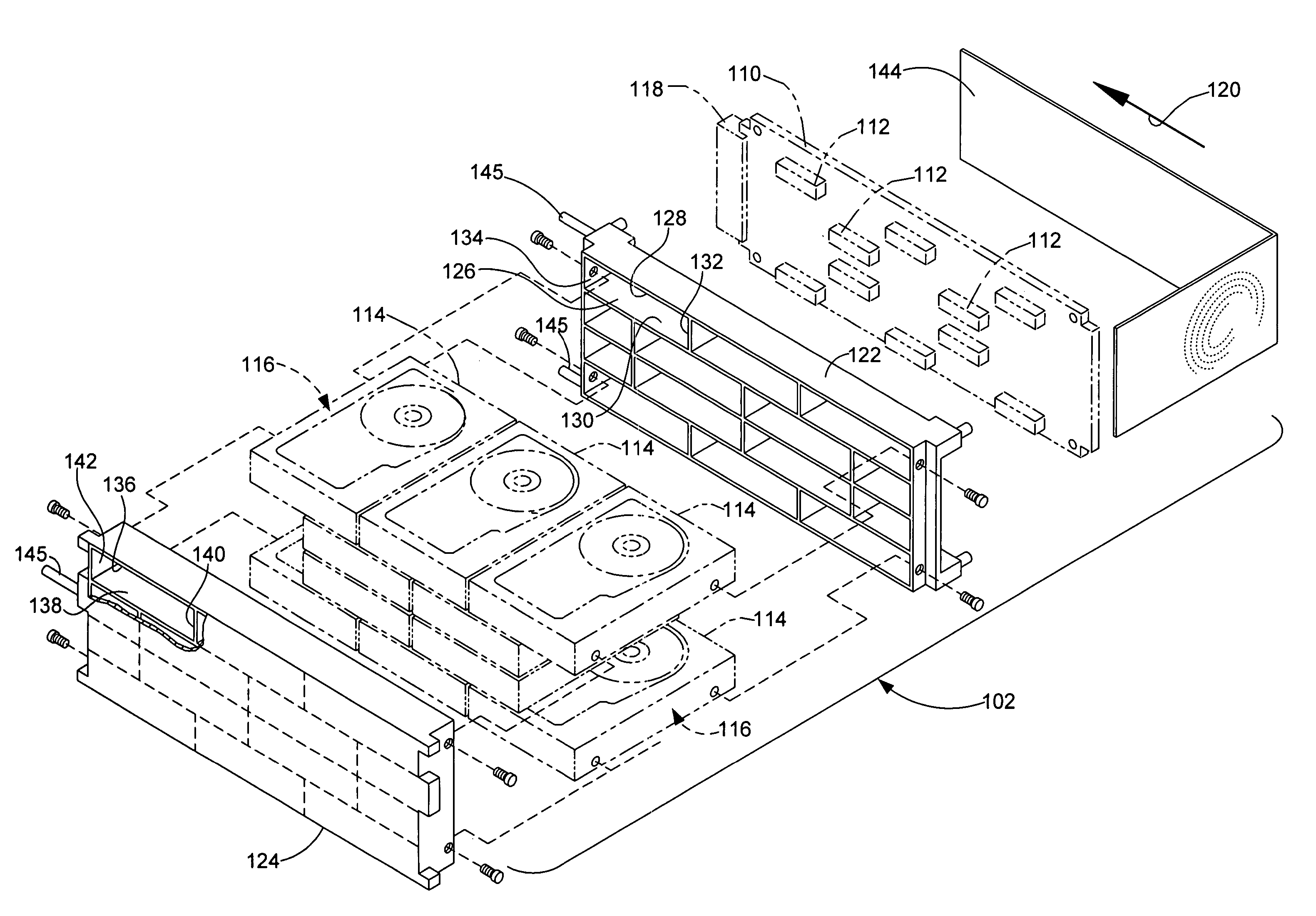 High speed and high capacity data storage array