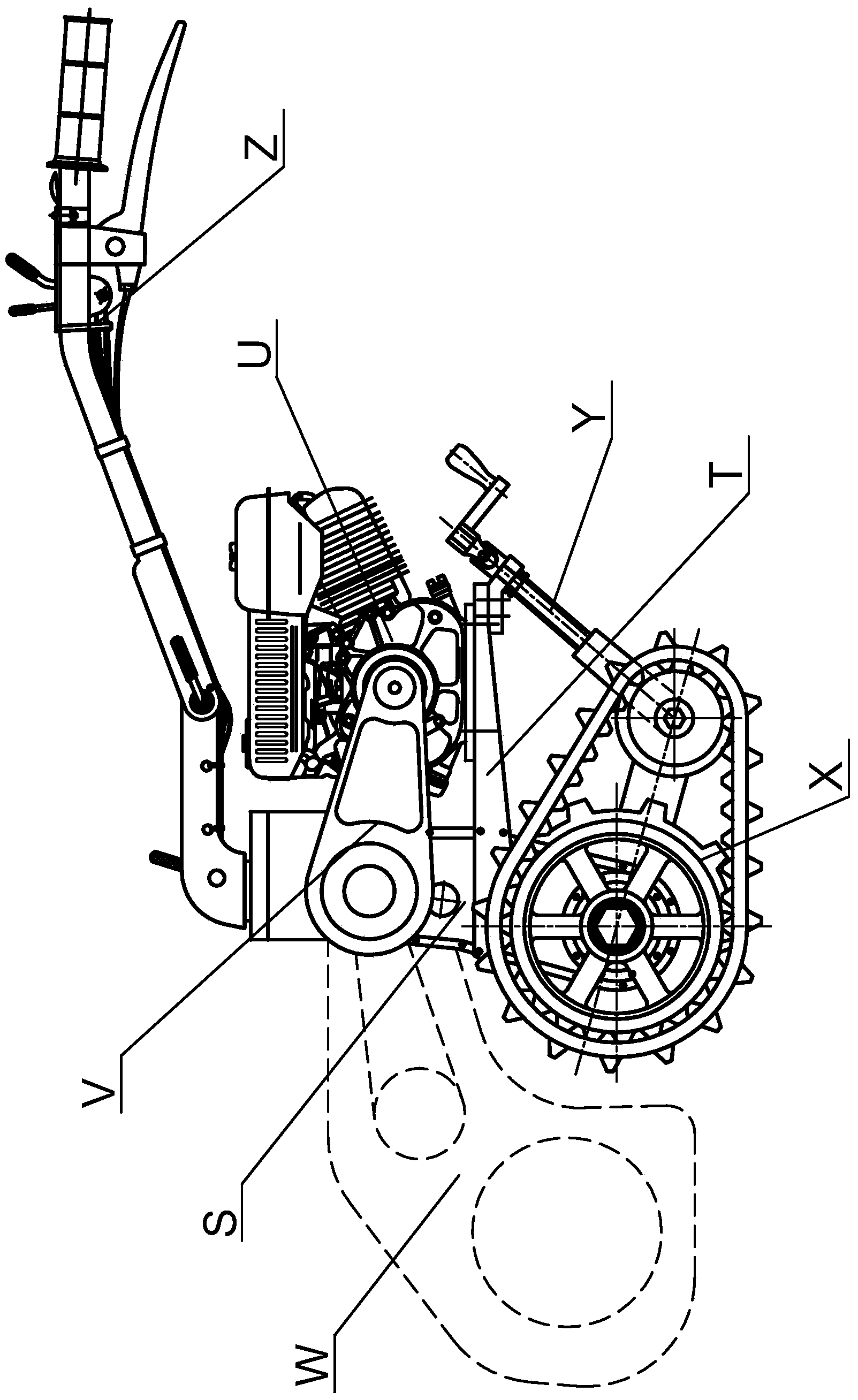 Tracked chassis for field management machine