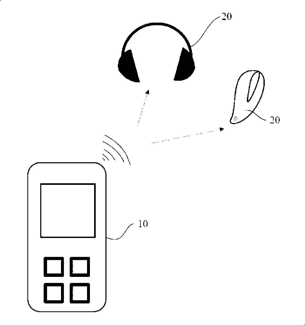 Wireless earphone and audiofrequency apparatus as well as audio frequency play method