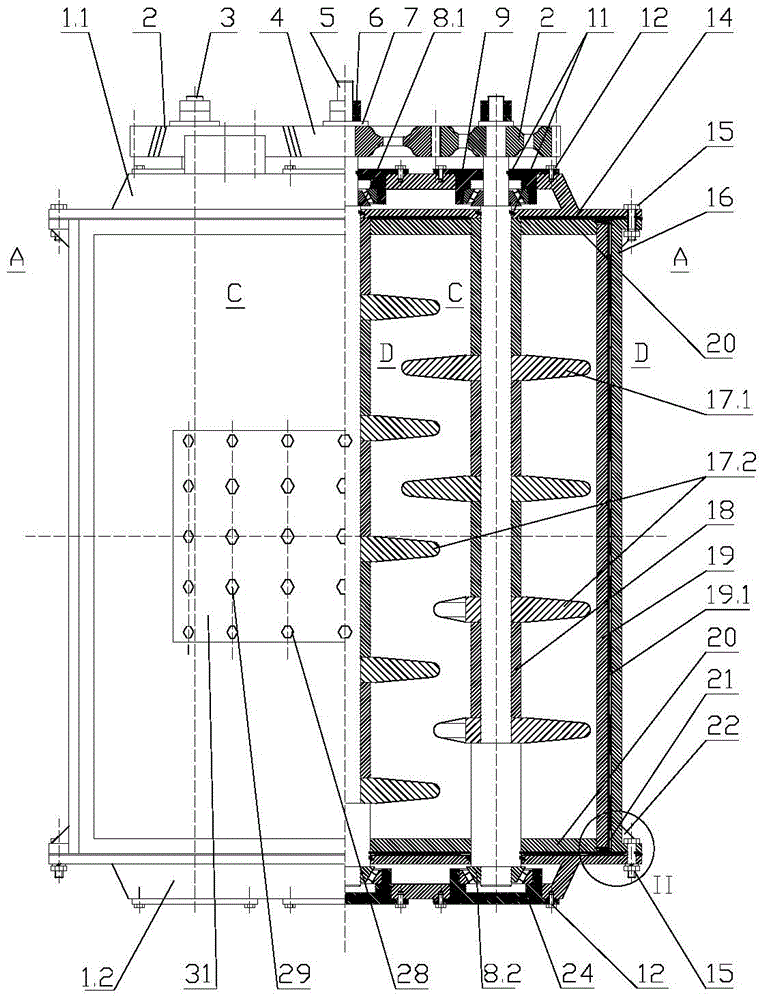 Multi-shaft rotation hammer staggered shear crusher