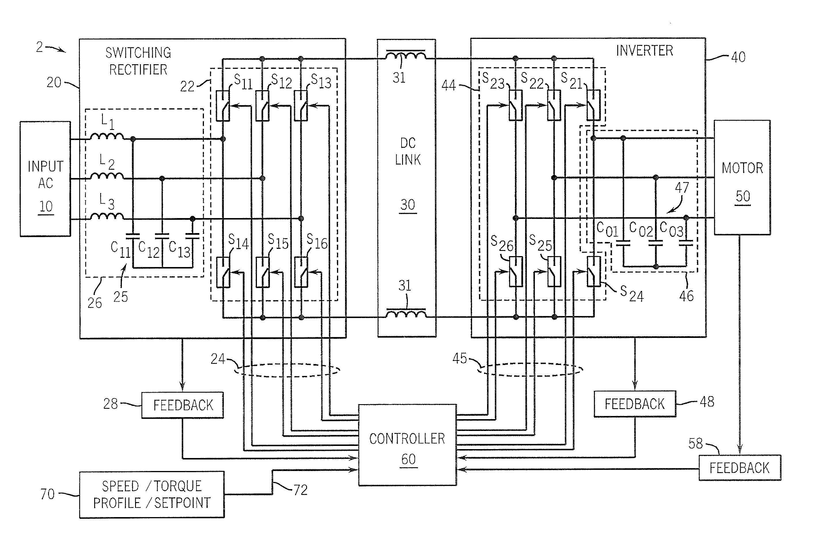 Motor Drive Using Flux Adjustment to Control Power Factor