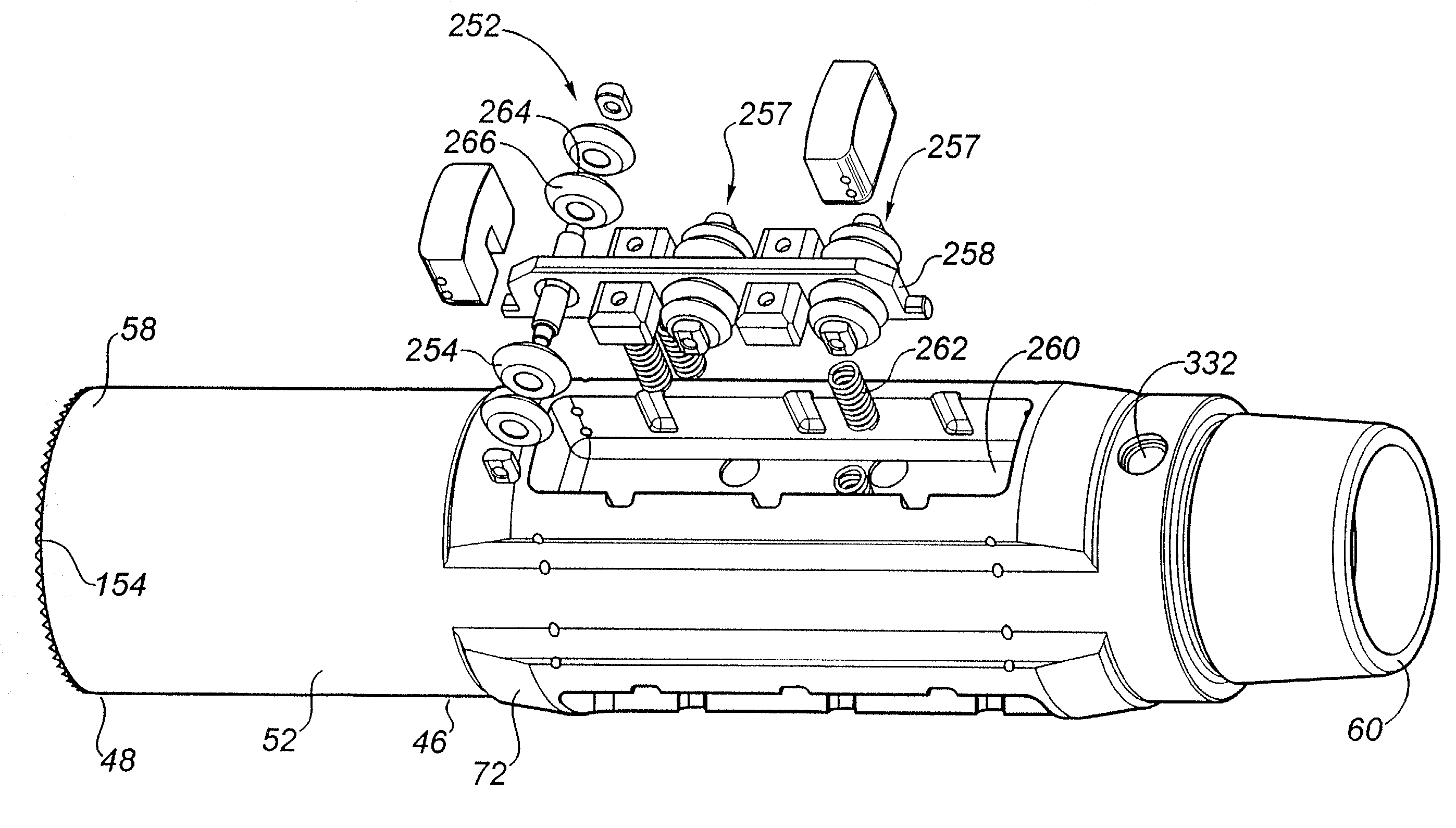 Anti-rotation device for a steerable rotary drilling device