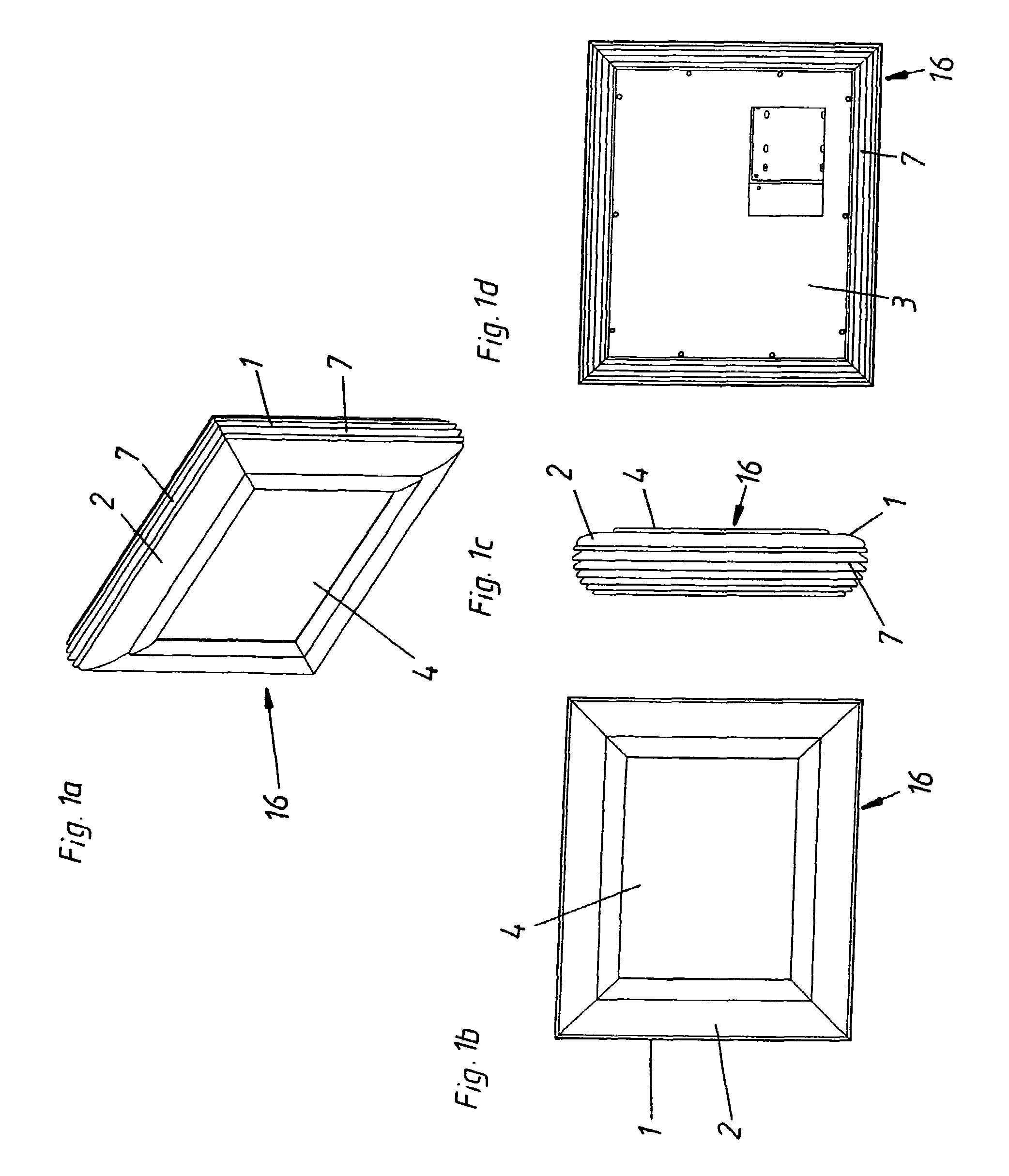 Cooled computer casing display frame