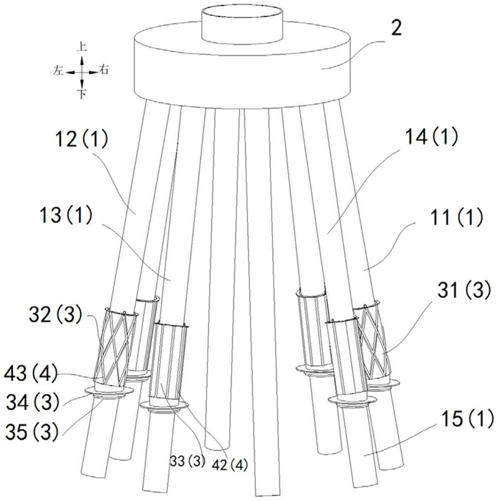 Offshore wind power multi-pile foundation