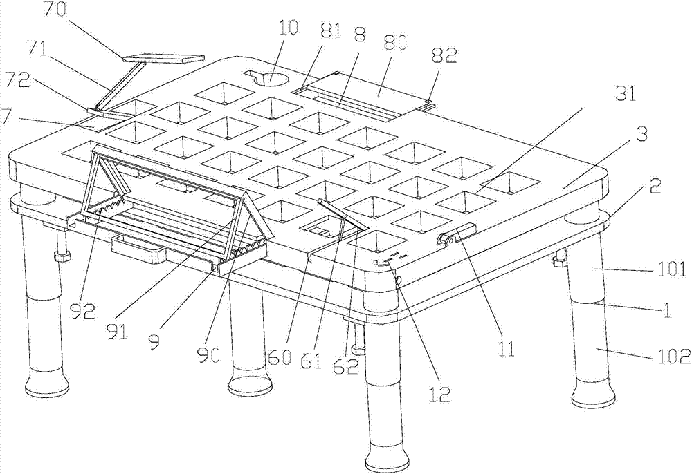 Multifunctional layer connection table