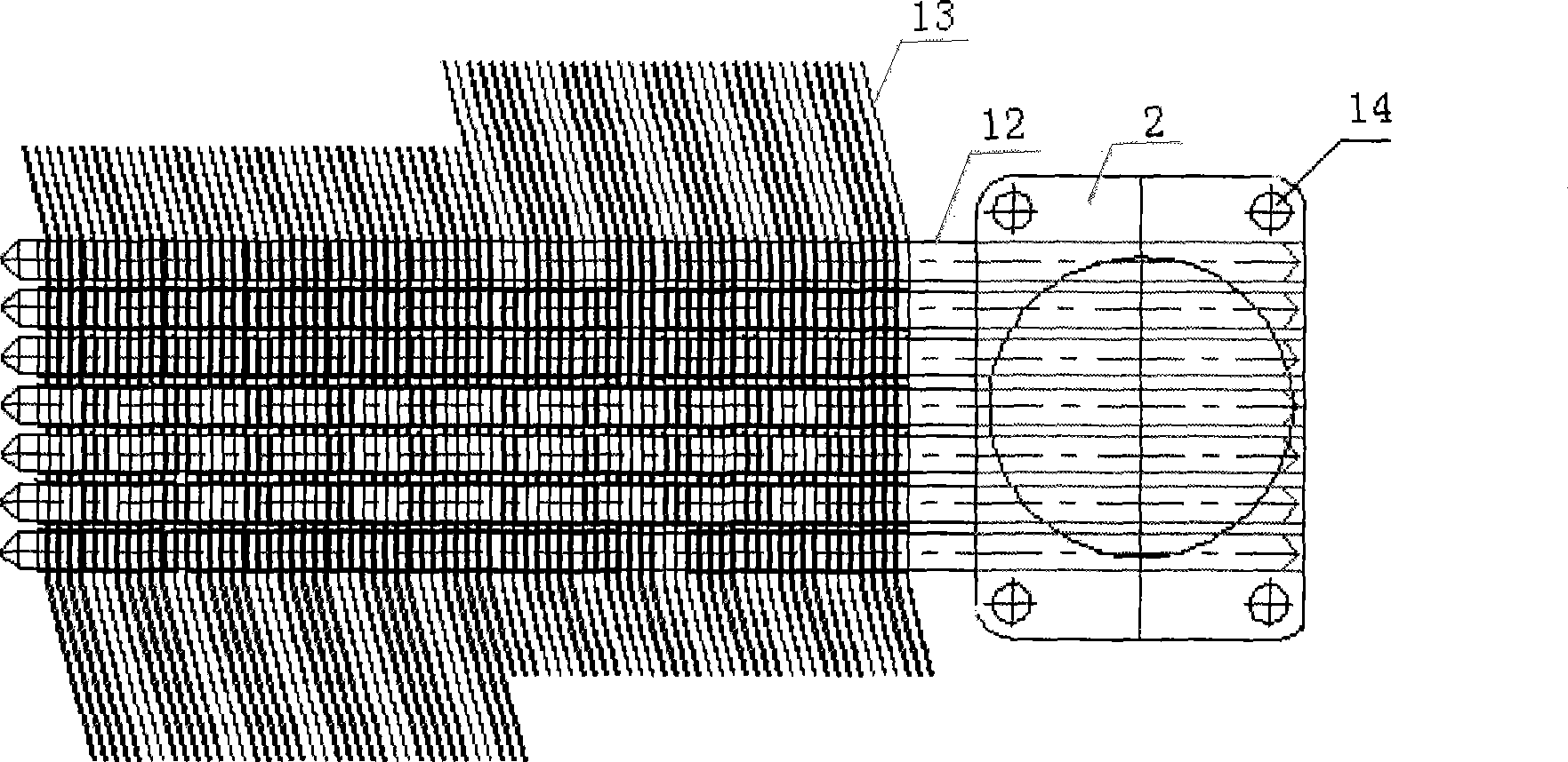 A modified structure for press mounting and positioning of semiconductor element and heat pipe radiator base plate